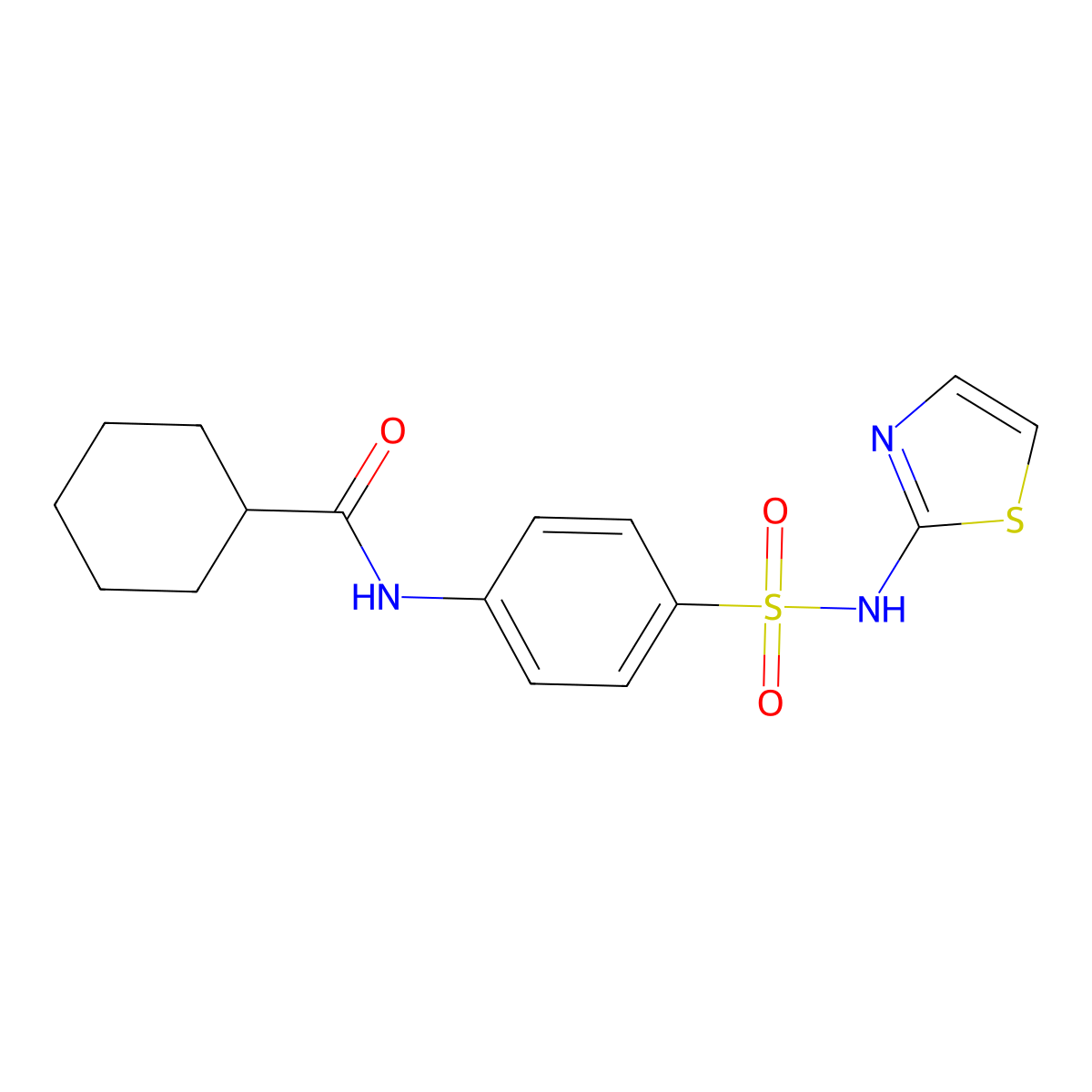 N-[4-(1,3-thiazol-2-ylsulfamoyl)phenyl]cyclohexanecarboxamide molecular structure, CAS 418785-53-2