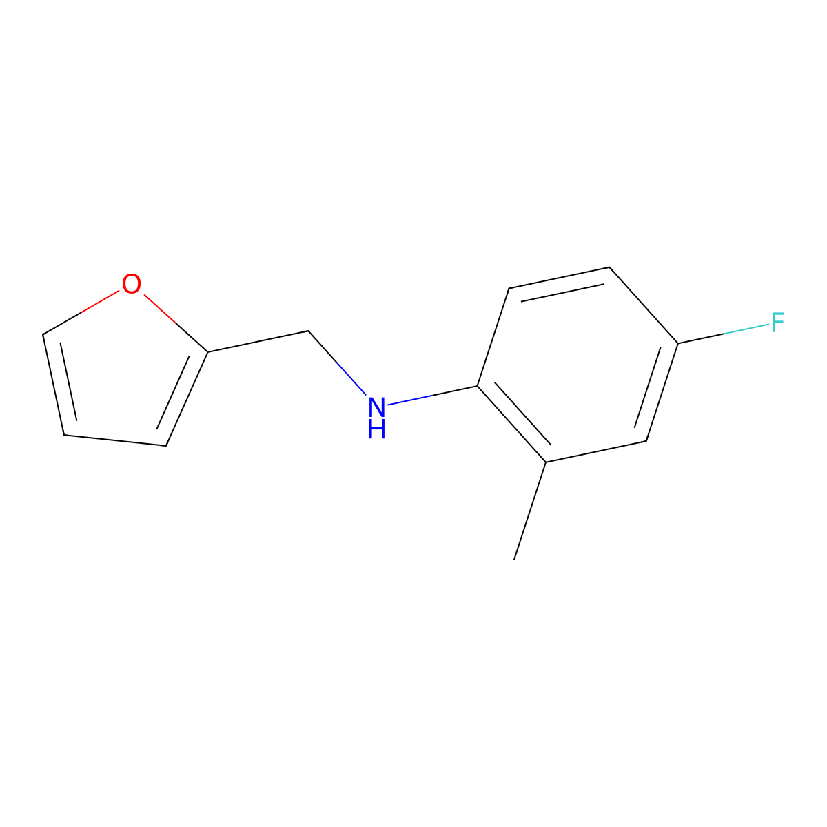 4-fluoro-N-((furan-2-yl)methyl)-2-methylaniline molecular structure, CAS 418785-68-9