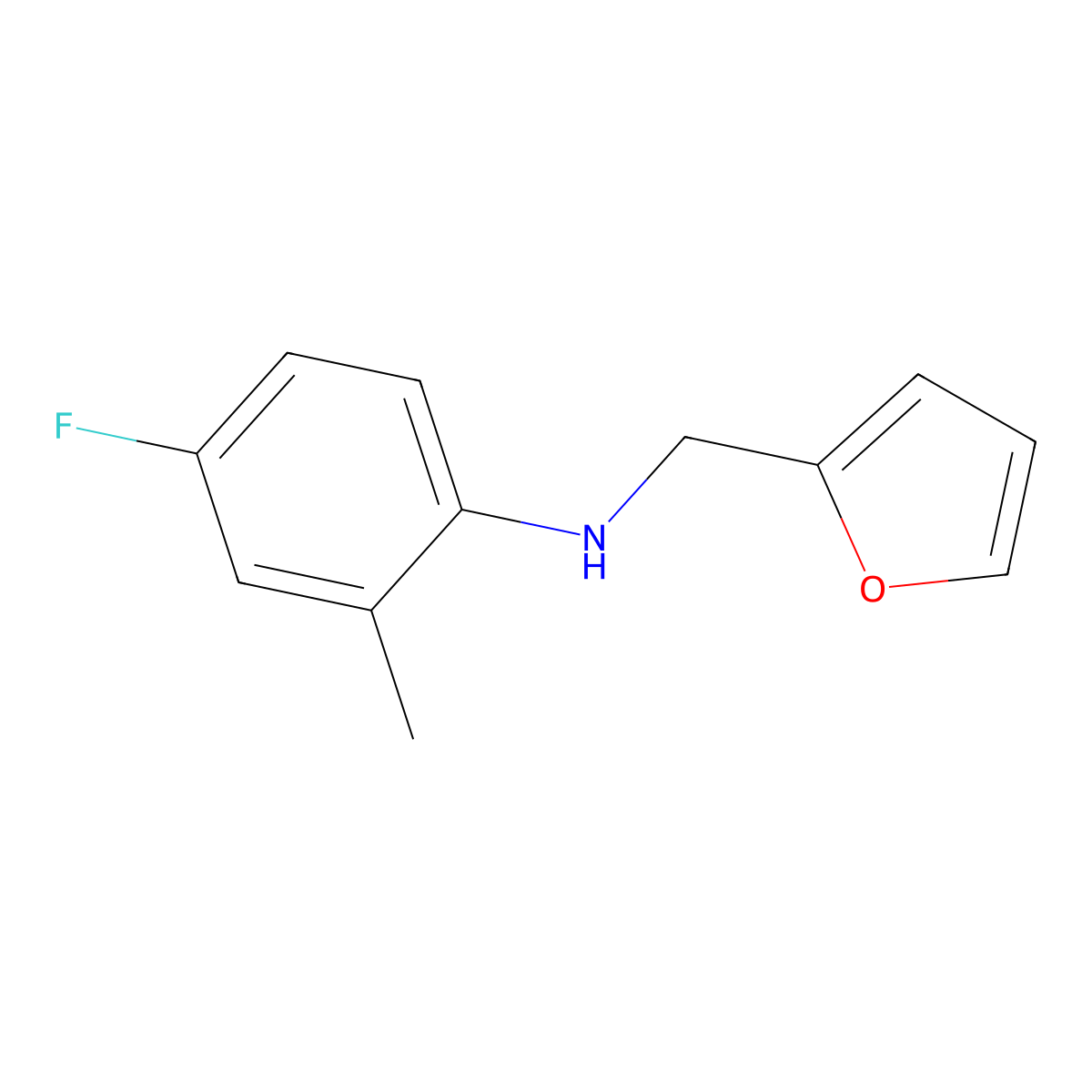 4-fluoro-N-((furan-2-yl)methyl)-2-methylaniline molecular structure, CAS 418785-68-9
