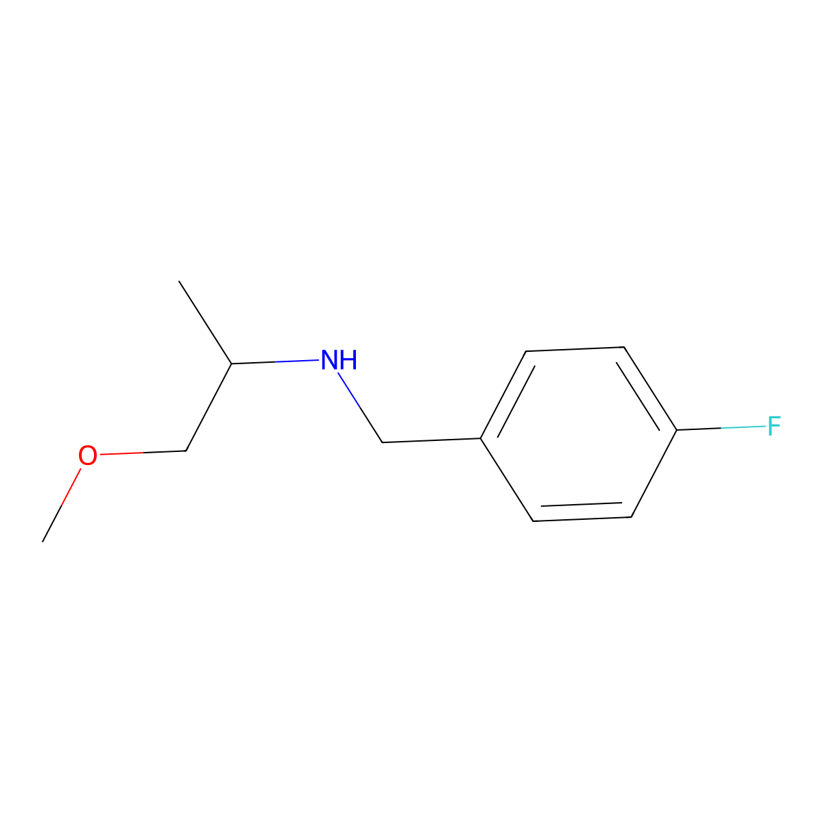 (4-Fluoro-benzyl)-(2-methoxy-1-methyl-ethyl)-amine molecular structure, CAS 418786-13-7
