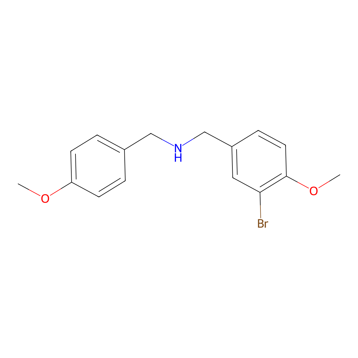 1-(3-bromo-4-methoxyphenyl)-N-(4-methoxybenzyl)methanamine molecular structure, CAS 418786-25-1