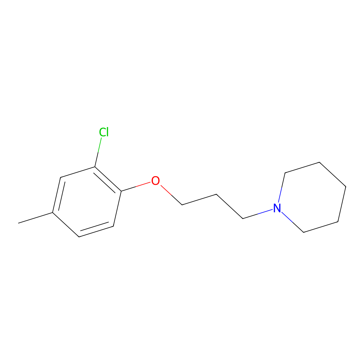 1-[3-(2-Chloro-4-methylphenoxy)propyl]piperidine molecular structure, CAS 418786-81-9