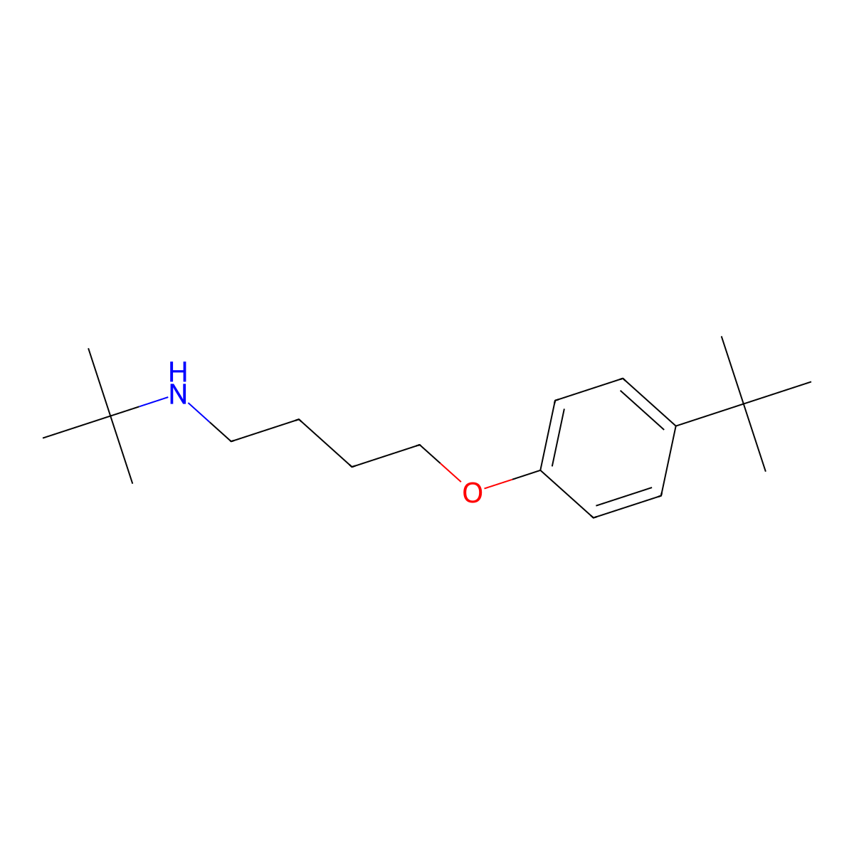 N-tert-butyl-4-(4-tert-butylphenoxy)butan-1-amine molecular structure, CAS 418787-06-1