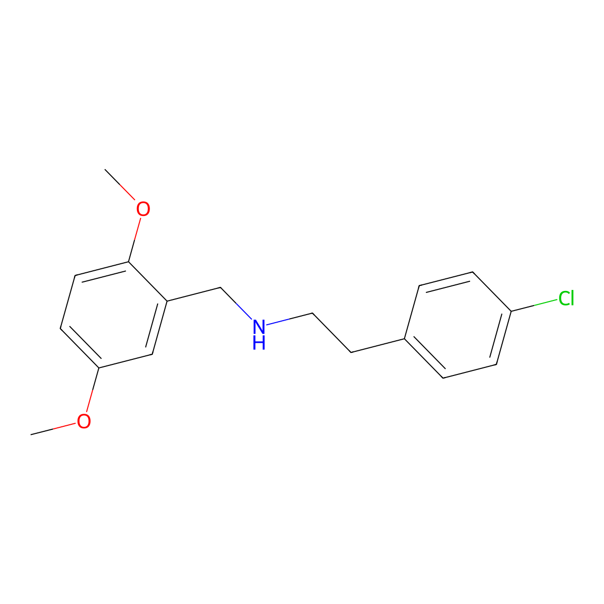 2-(4-chlorophenyl)-N-[(2,5-dimethoxyphenyl)methyl]ethanamine molecular structure, CAS 418787-67-4