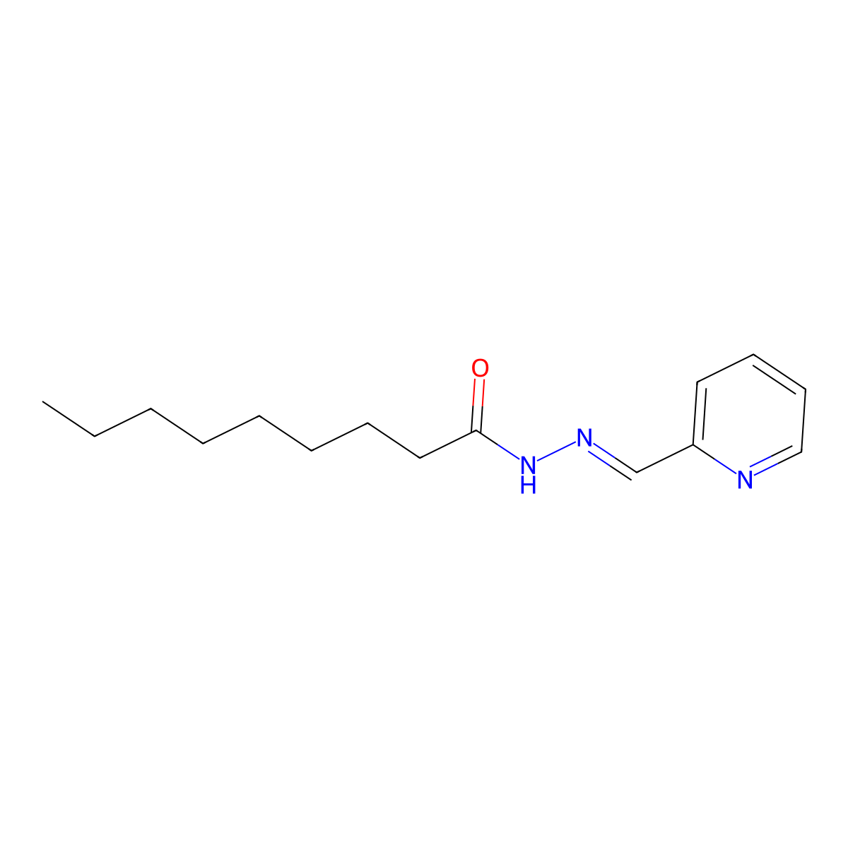 Nonanoic acid, 2-(2-pyridinylmethylene)hydrazide molecular structure, CAS 418787-72-1