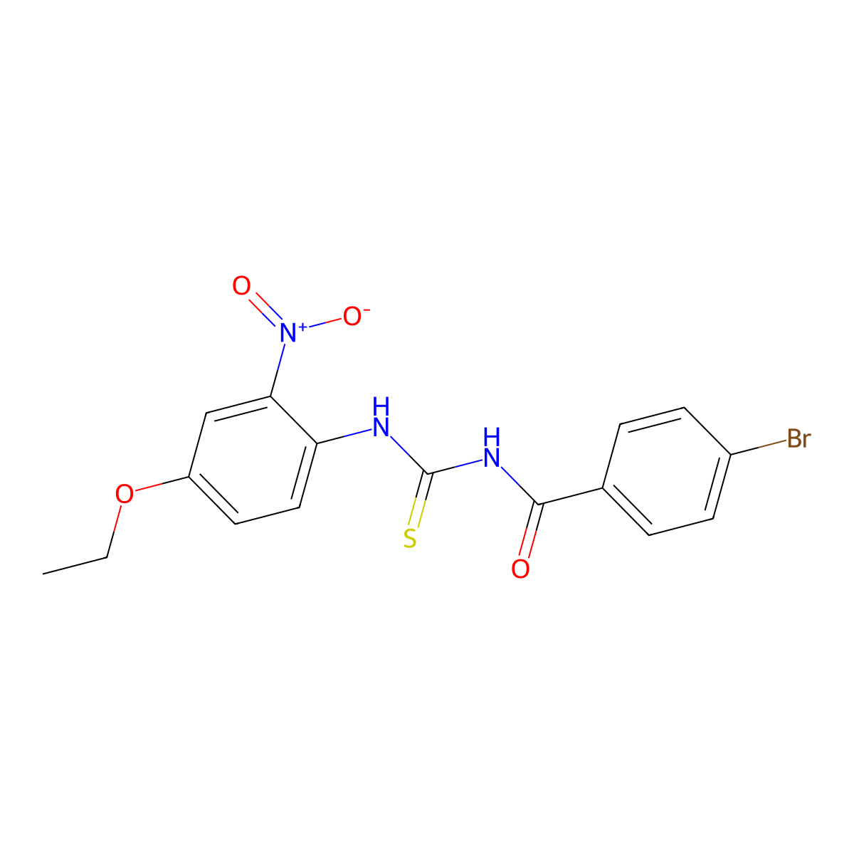 4-bromo-N-[(4-ethoxy-2-nitrophenyl)carbamothioyl]benzamide molecular structure, CAS 418787-93-6