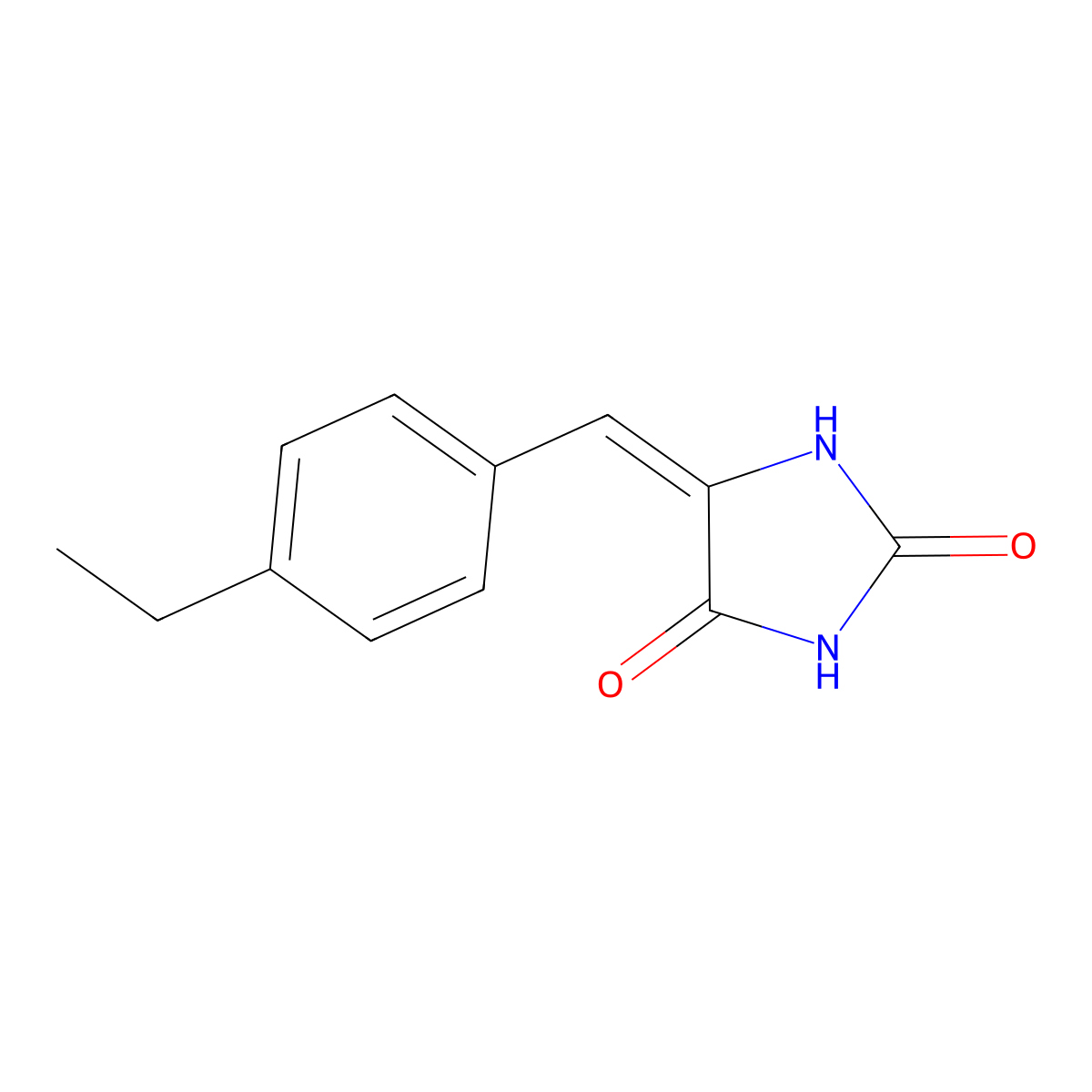 2,4-Imidazolidinedione, 5-[(4-ethylphenyl)methylene]- molecular structure, CAS 418788-34-8
