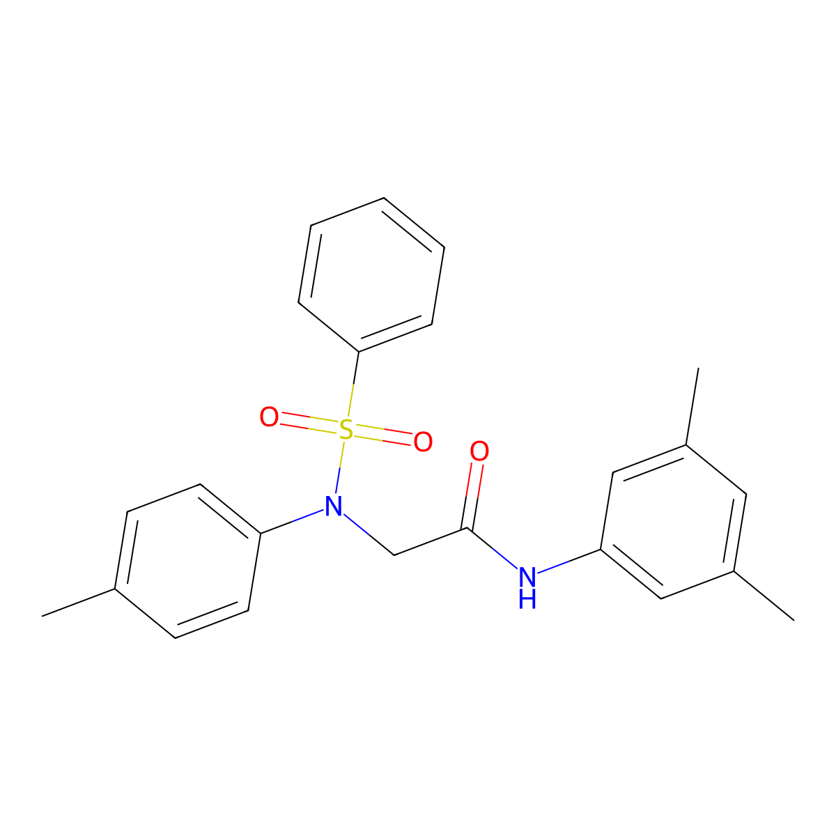 2-[N-(benzenesulfonyl)-4-methylanilino]-N-(3,5-dimethylphenyl)acetamide molecular structure, CAS 418788-55-3
