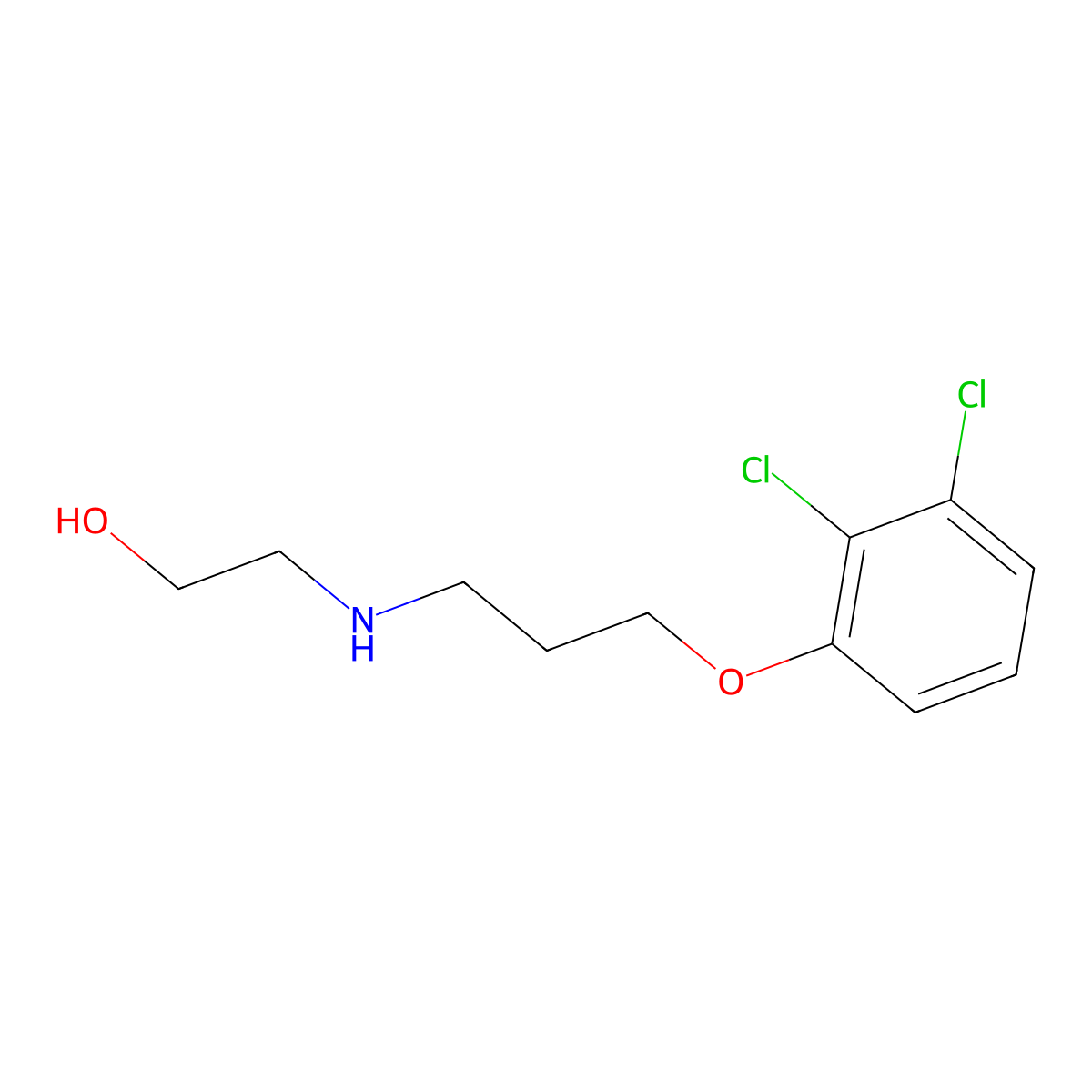 2-((3-(2,3-Dichlorophenoxy)propyl)amino)ethanol molecular structure, CAS 418788-90-6
