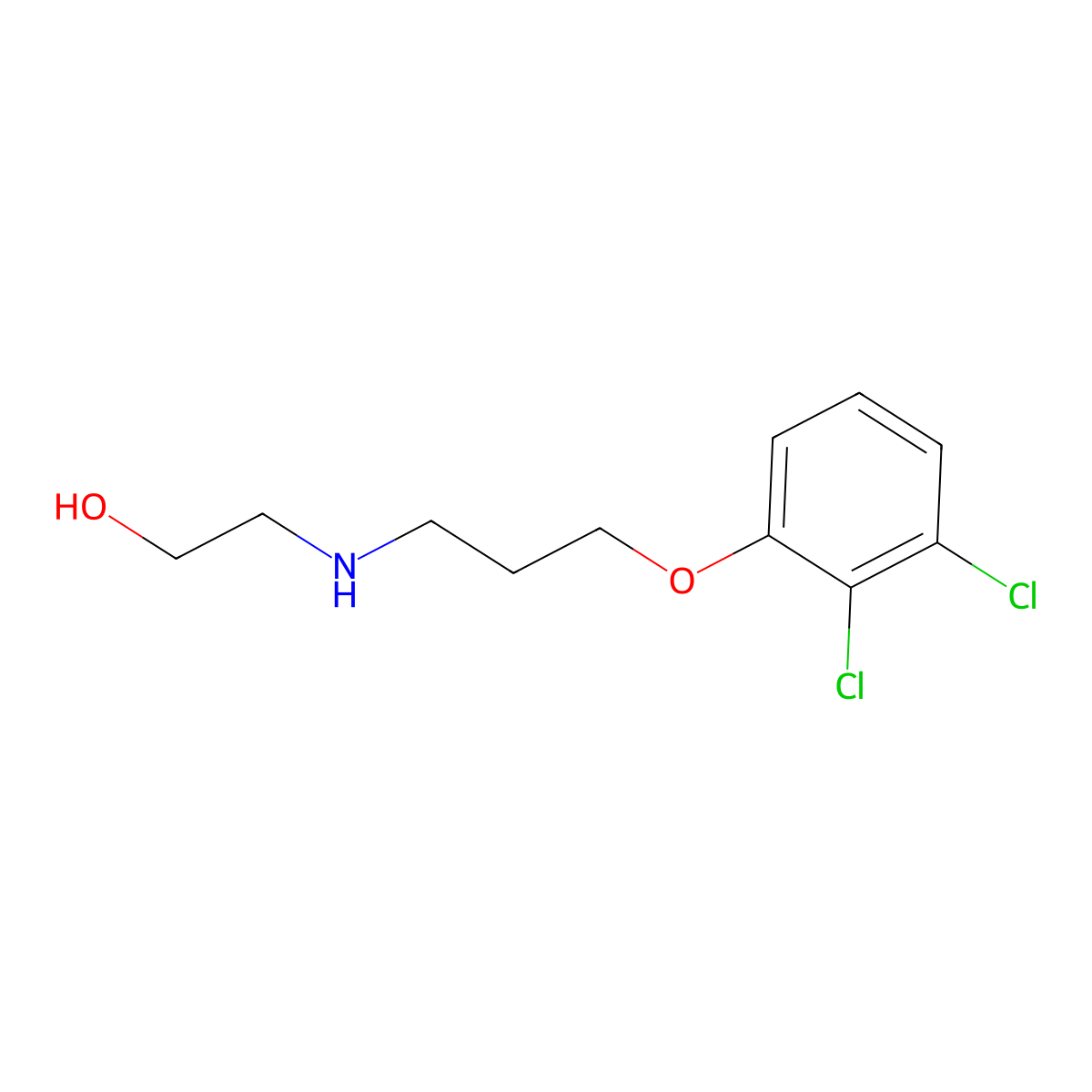 2-((3-(2,3-Dichlorophenoxy)propyl)amino)ethanol molecular structure, CAS 418788-90-6