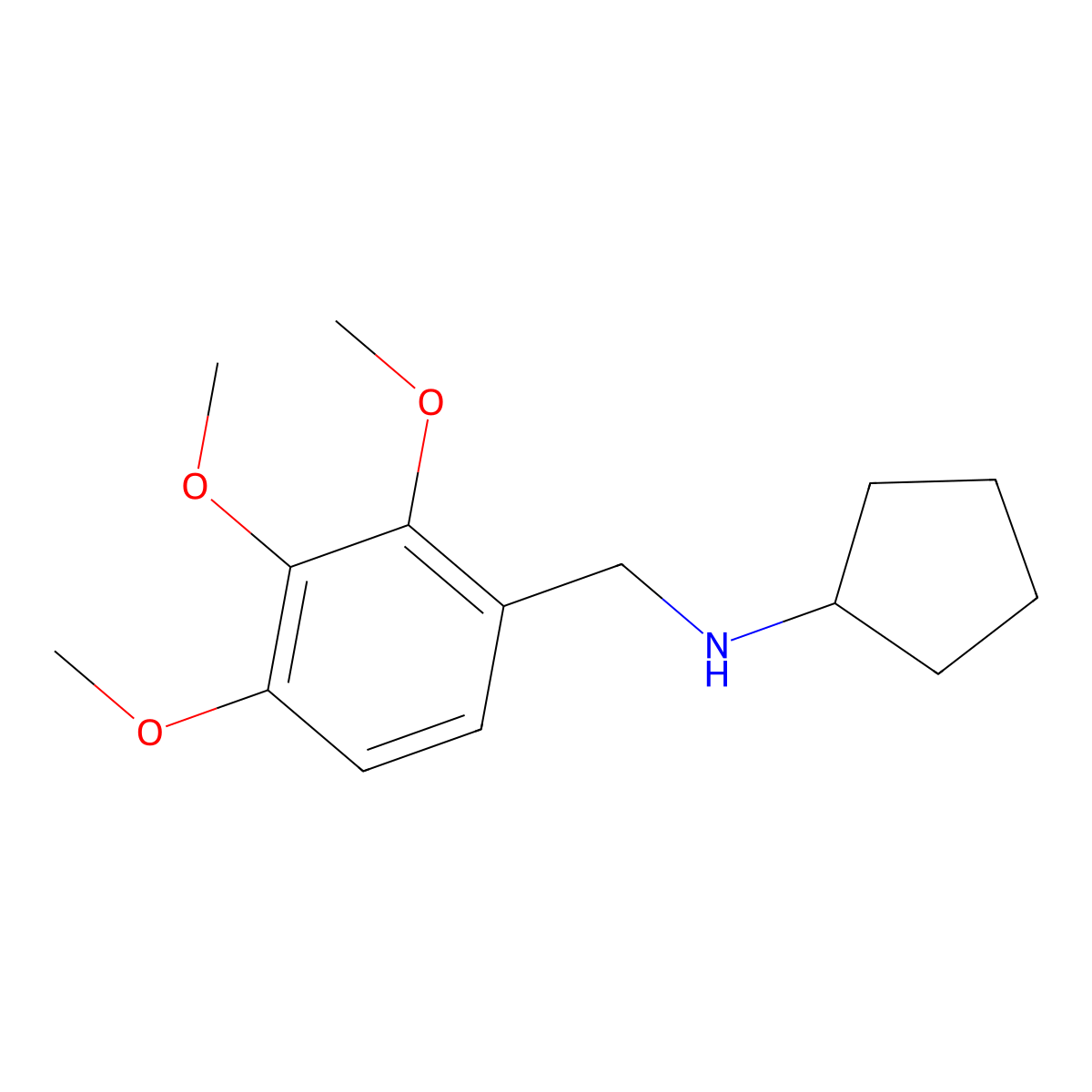 Cyclopentyl-(2,3,4-trimethoxy-benzyl)-amine molecular structure, CAS 418788-93-9