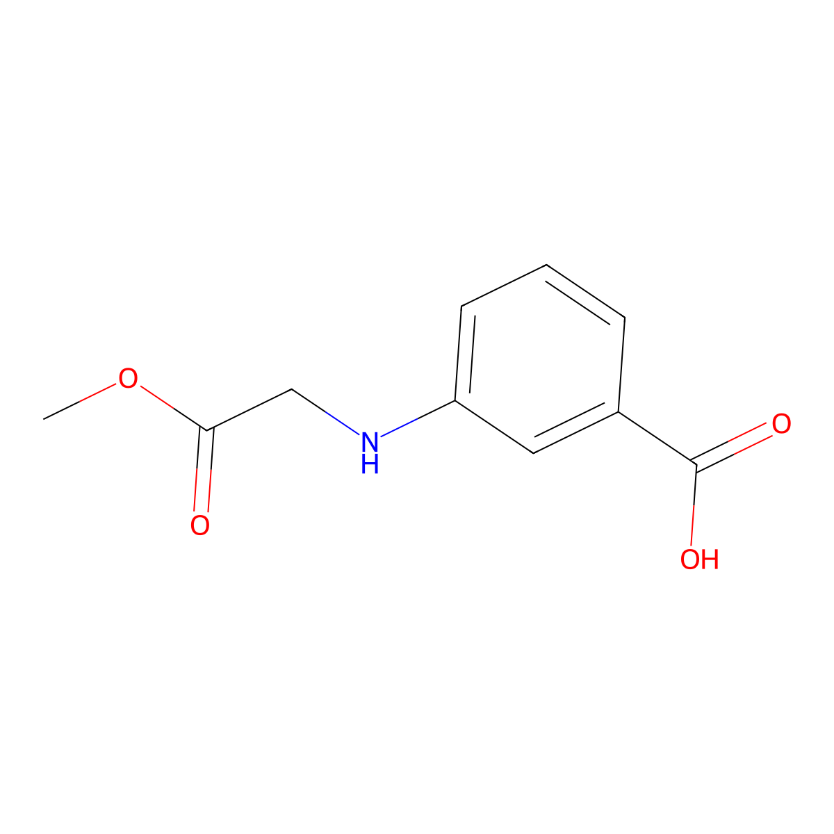 3-[(2-Methoxy-2-oxoethyl)amino]benzoic acid molecular structure, CAS 418788-94-0