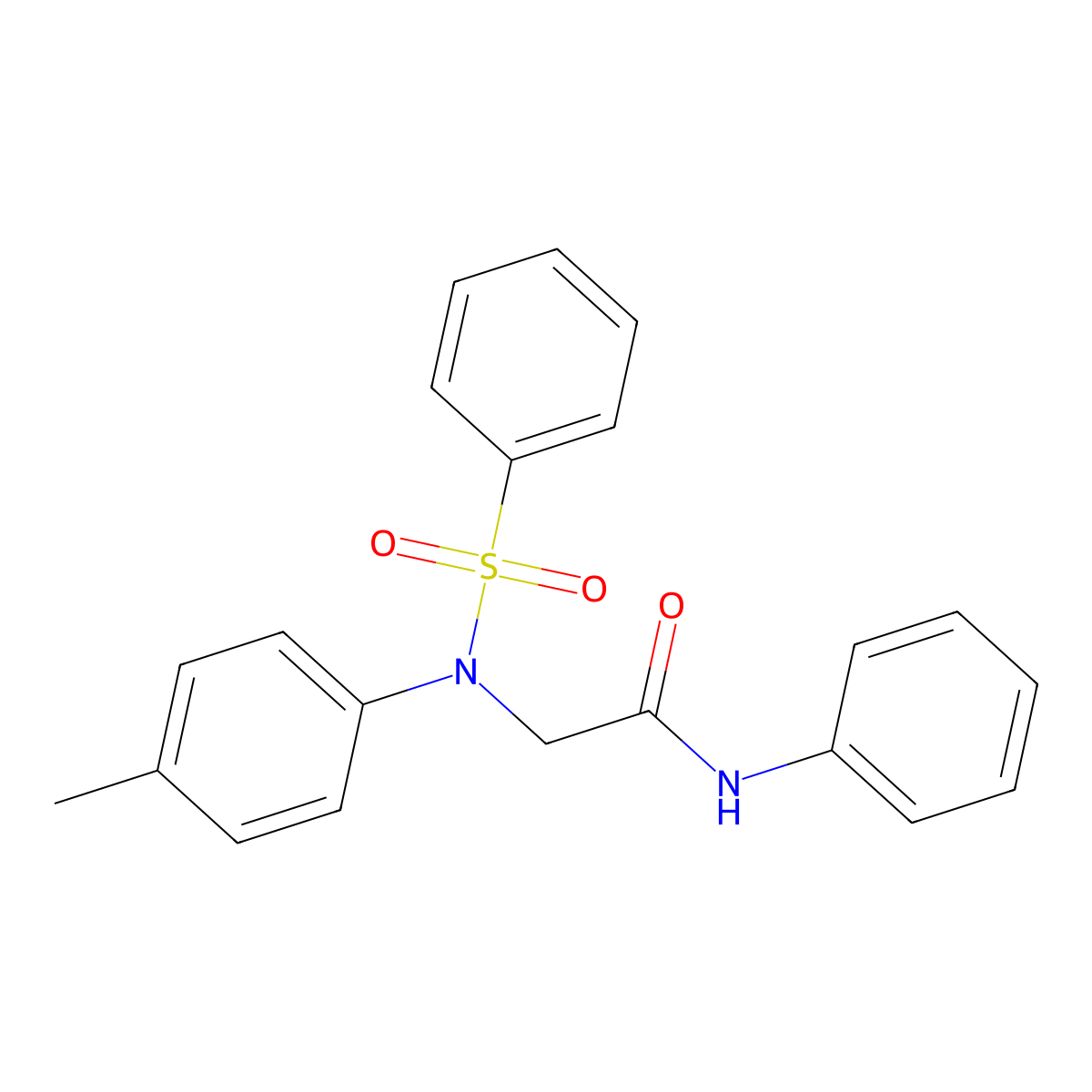 2-[(4-Methylphenyl)(phenylsulfonyl)amino]-N-phenylacetamide molecular structure, CAS 418789-19-2