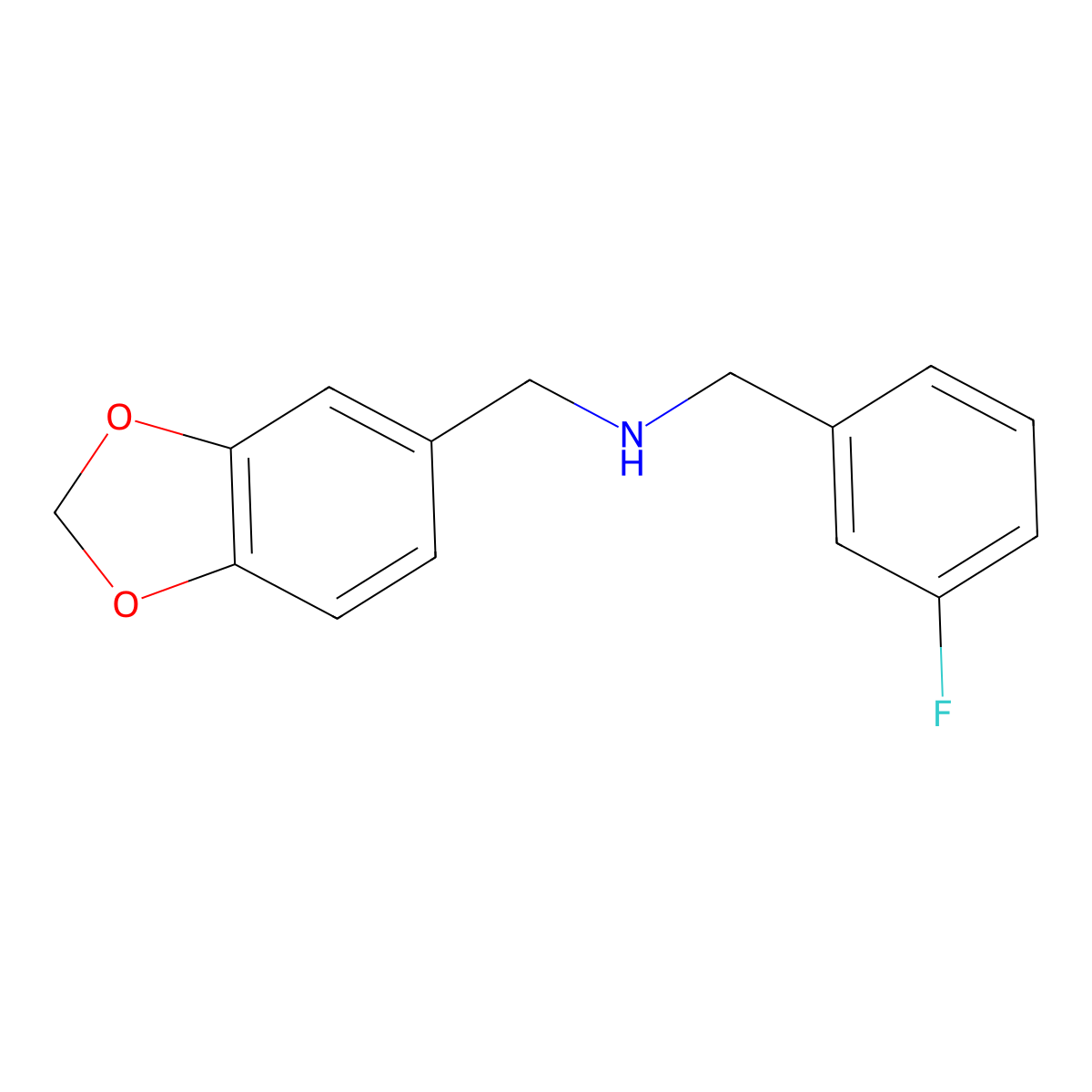 (1,3-Benzodioxol-5-ylmethyl)(3-fluorobenzyl)amine molecular structure, CAS 418789-26-1