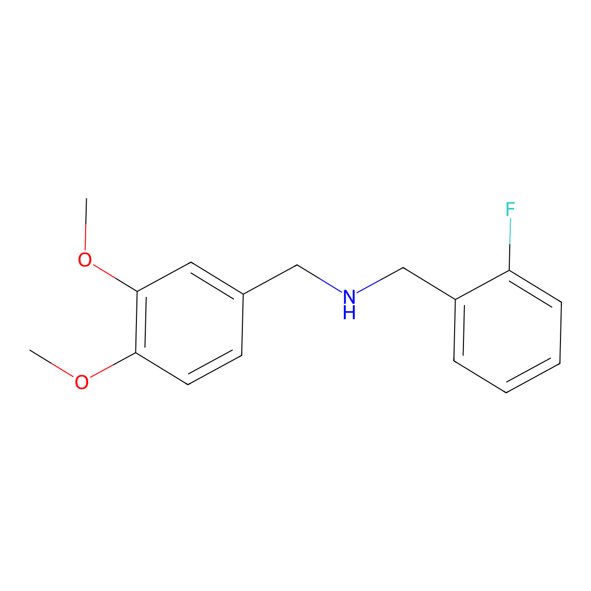 1-(3,4-dimethoxyphenyl)-N-[(2-fluorophenyl)methyl]methanamine molecular structure, CAS 418789-49-8