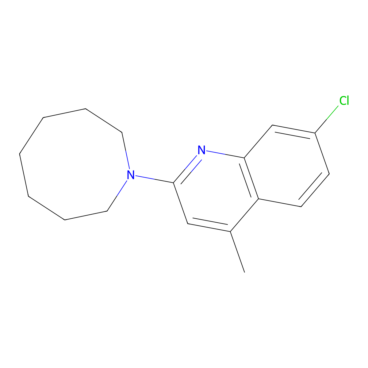 2-(Azocan-1-yl)-7-chloro-4-methylquinoline molecular structure, CAS 418789-62-5