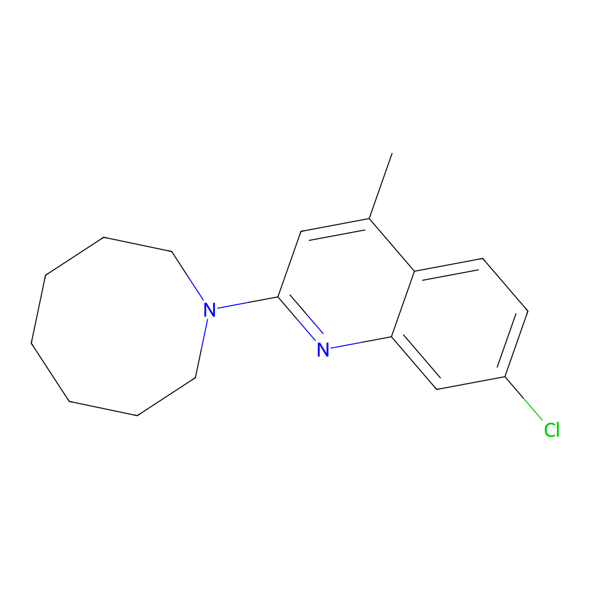 2-(Azocan-1-yl)-7-chloro-4-methylquinoline molecular structure, CAS 418789-62-5