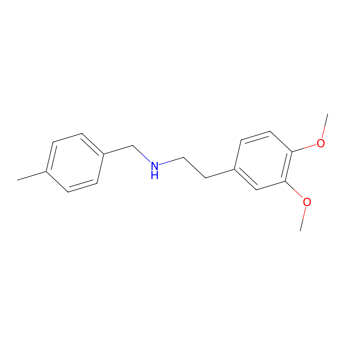2-(3,4-dimethoxyphenyl)-N-(4-methylbenzyl)ethanamine molecular structure, CAS 418789-66-9