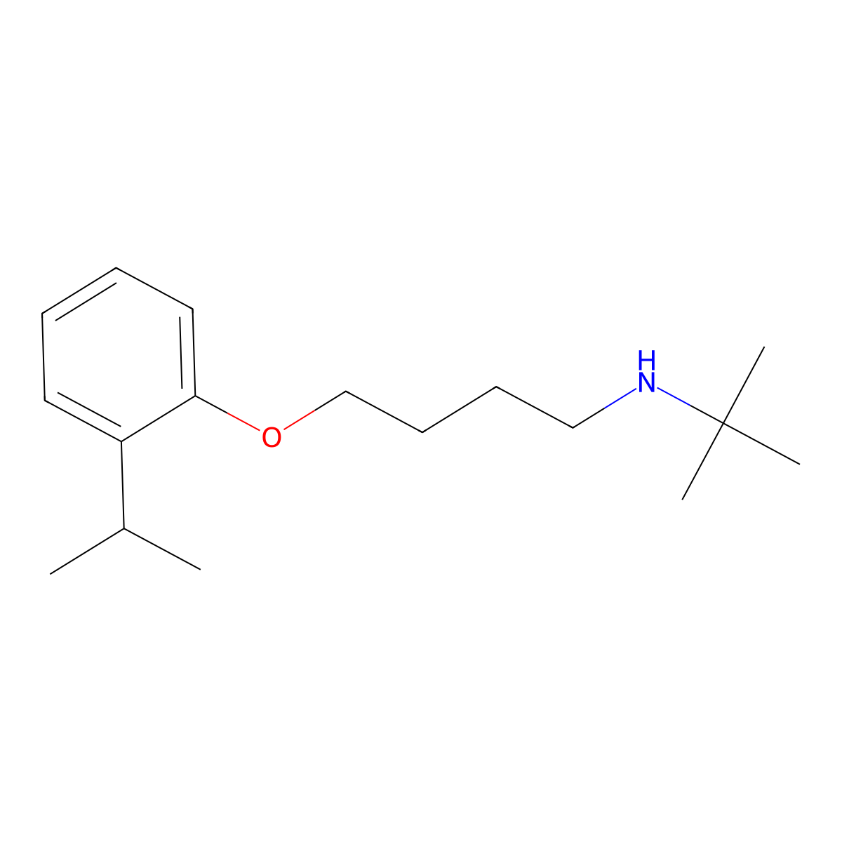 N-tert-butyl-4-(2-propan-2-ylphenoxy)butan-1-amine molecular structure, CAS 418789-67-0