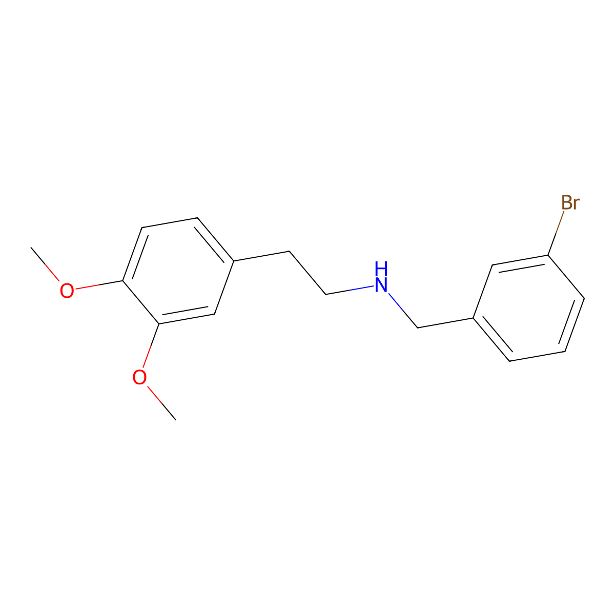 N-(3-bromobenzyl)-2-(3,4-dimethoxyphenyl)ethanamine molecular structure, CAS 418789-94-3