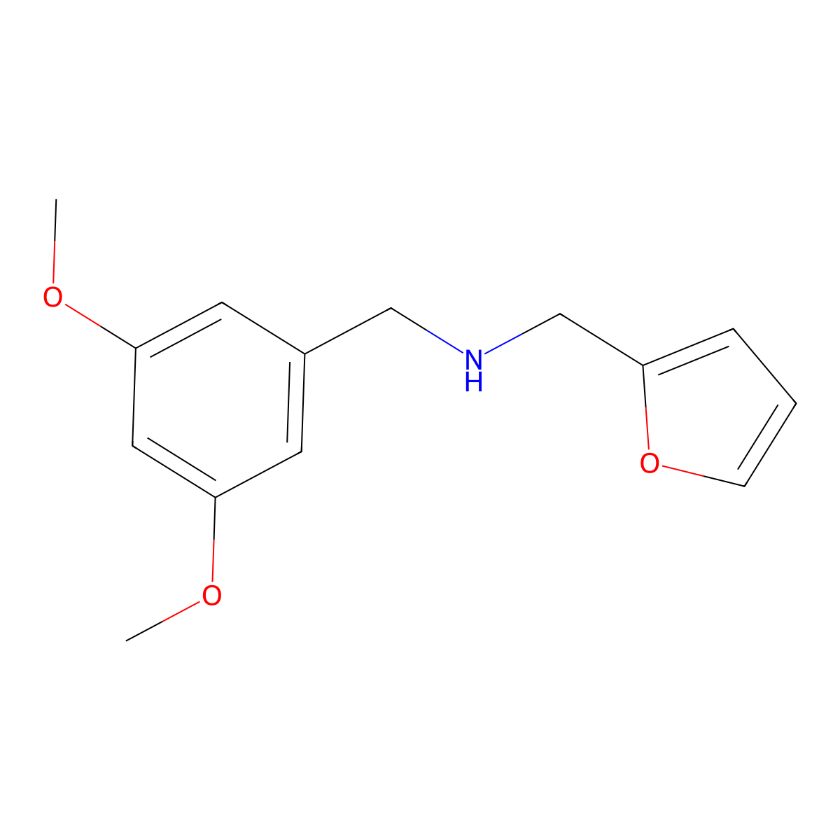 [(3,5-Dimethoxyphenyl)methyl](furan-2-ylmethyl)amine molecular structure, CAS 418790-10-0