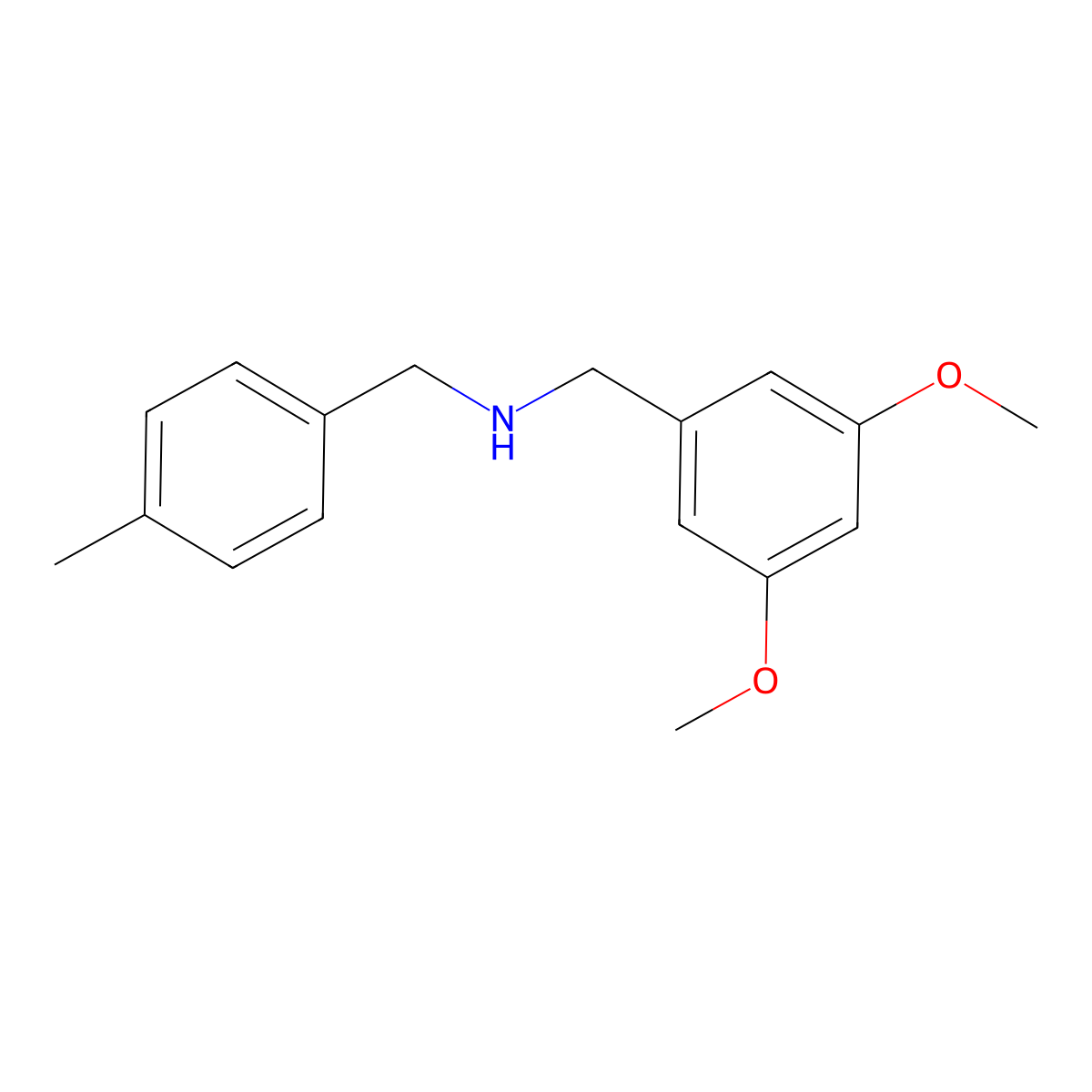 [(3,5-Dimethoxyphenyl)methyl][(4-methylphenyl)methyl]amine molecular structure, CAS 418790-21-3