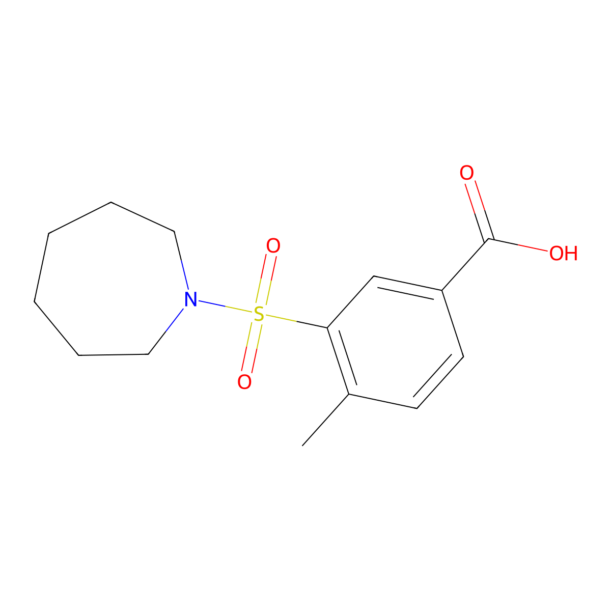 3-(Azepan-1-ylsulfonyl)-4-methylbenzoic acid molecular structure, CAS 418790-58-6
