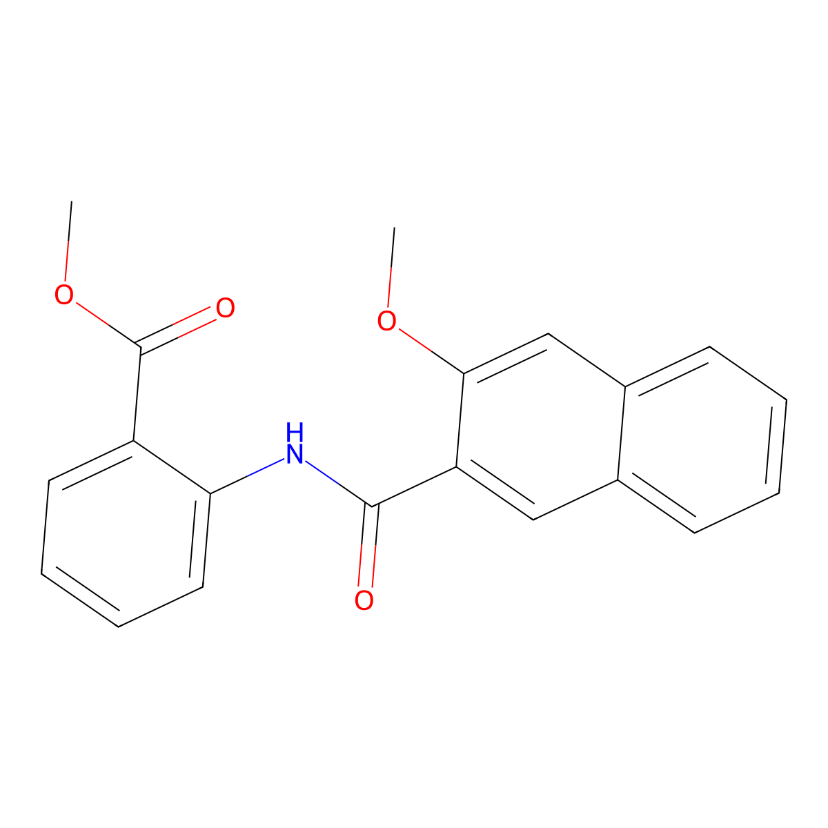 Methyl 2-[(3-methoxynaphthalene-2-carbonyl)amino]benzoate molecular structure, CAS 418790-73-5