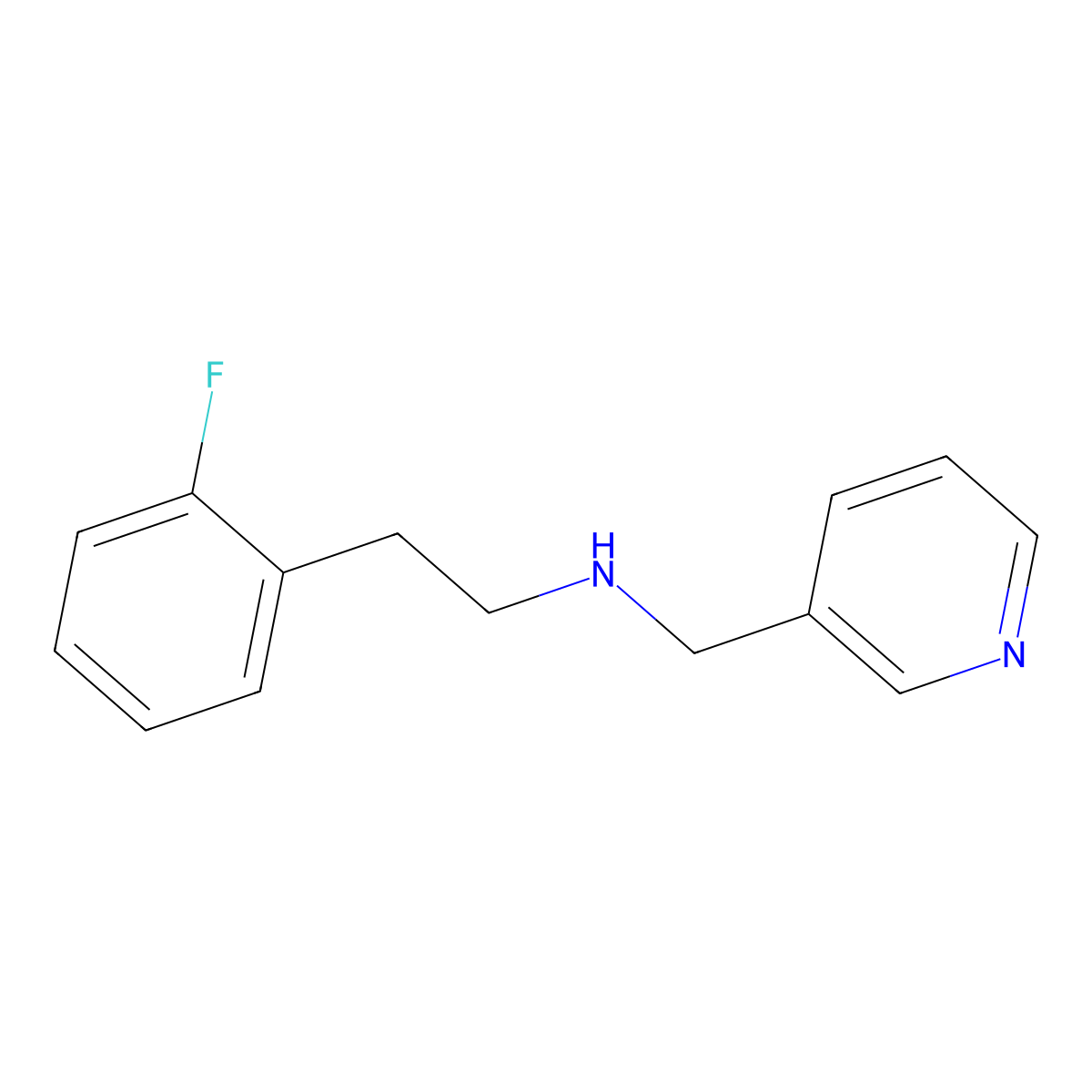 2-(2-fluorophenyl)-N-(pyridin-3-ylmethyl)ethanamine molecular structure, CAS 418790-74-6