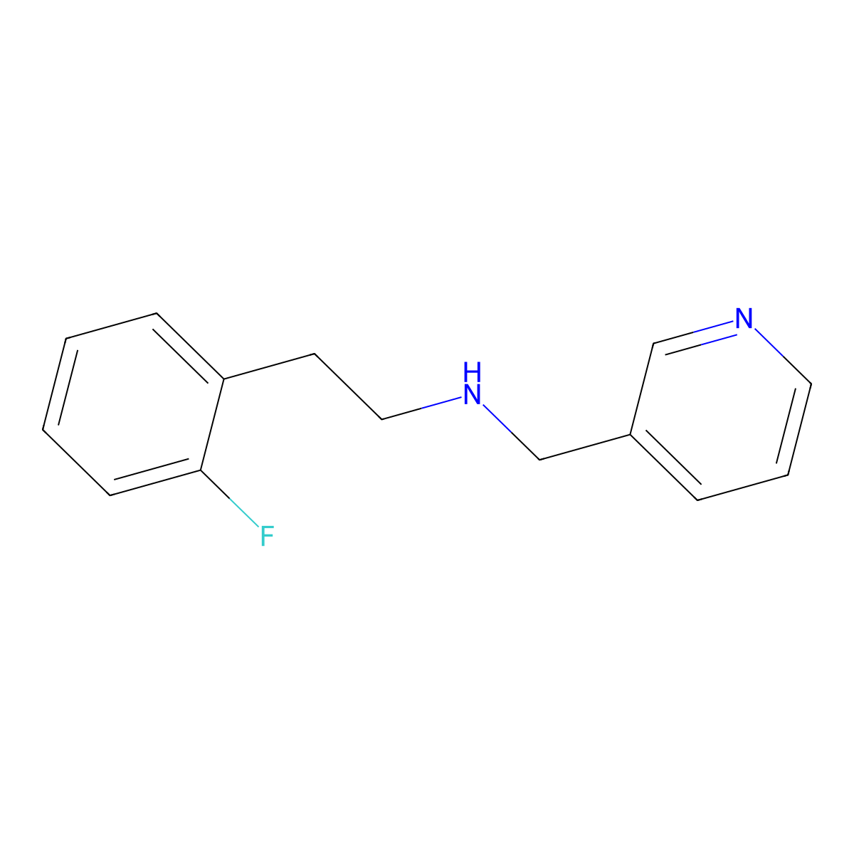 2-(2-fluorophenyl)-N-(pyridin-3-ylmethyl)ethanamine molecular structure, CAS 418790-74-6