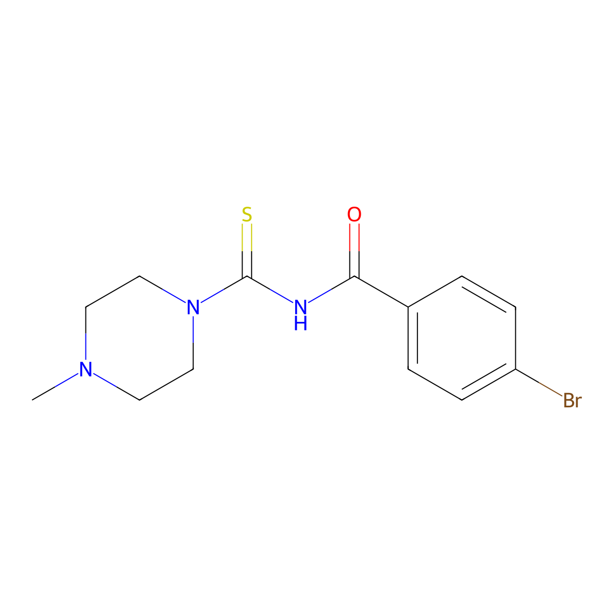 4-Bromo-N-(4-methyl-piperazine-1-carbothioyl)-benzamide molecular structure, CAS 418790-81-5