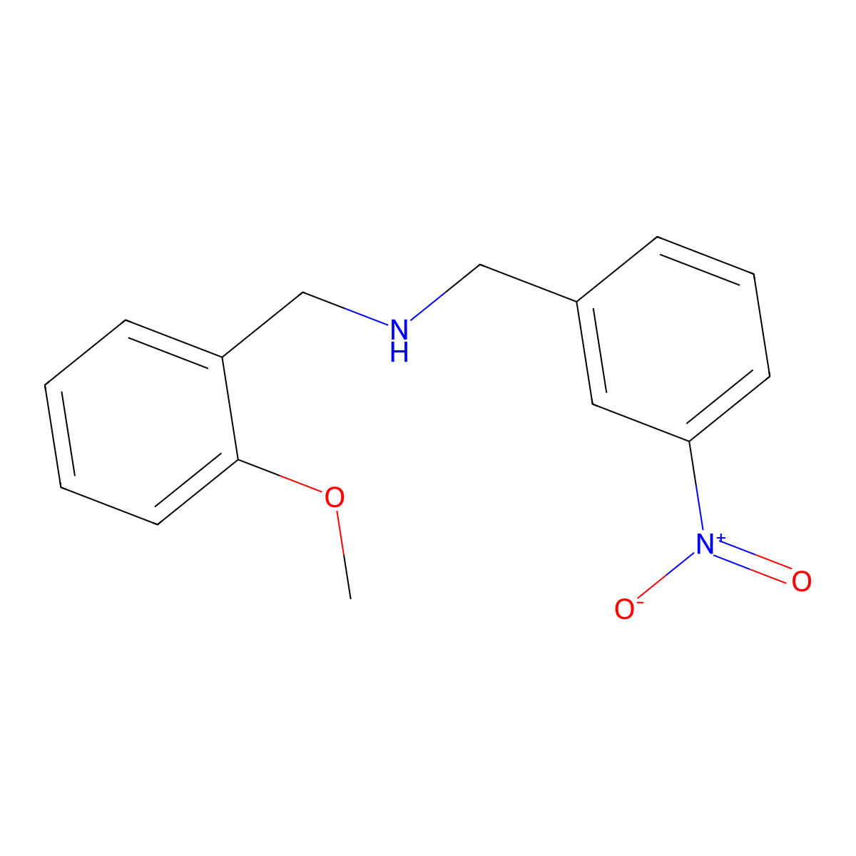 (2-Methoxybenzyl)(3-nitrobenzyl)amine molecular structure, CAS 418790-82-6