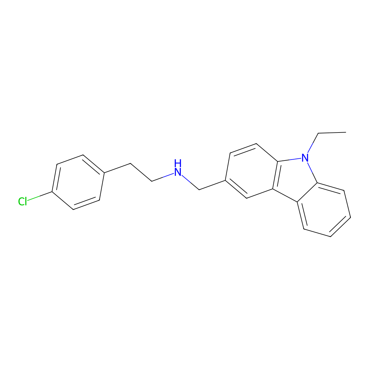 2-(4-chlorophenyl)-N-[(9-ethylcarbazol-3-yl)methyl]ethanamine molecular structure, CAS 418791-66-9