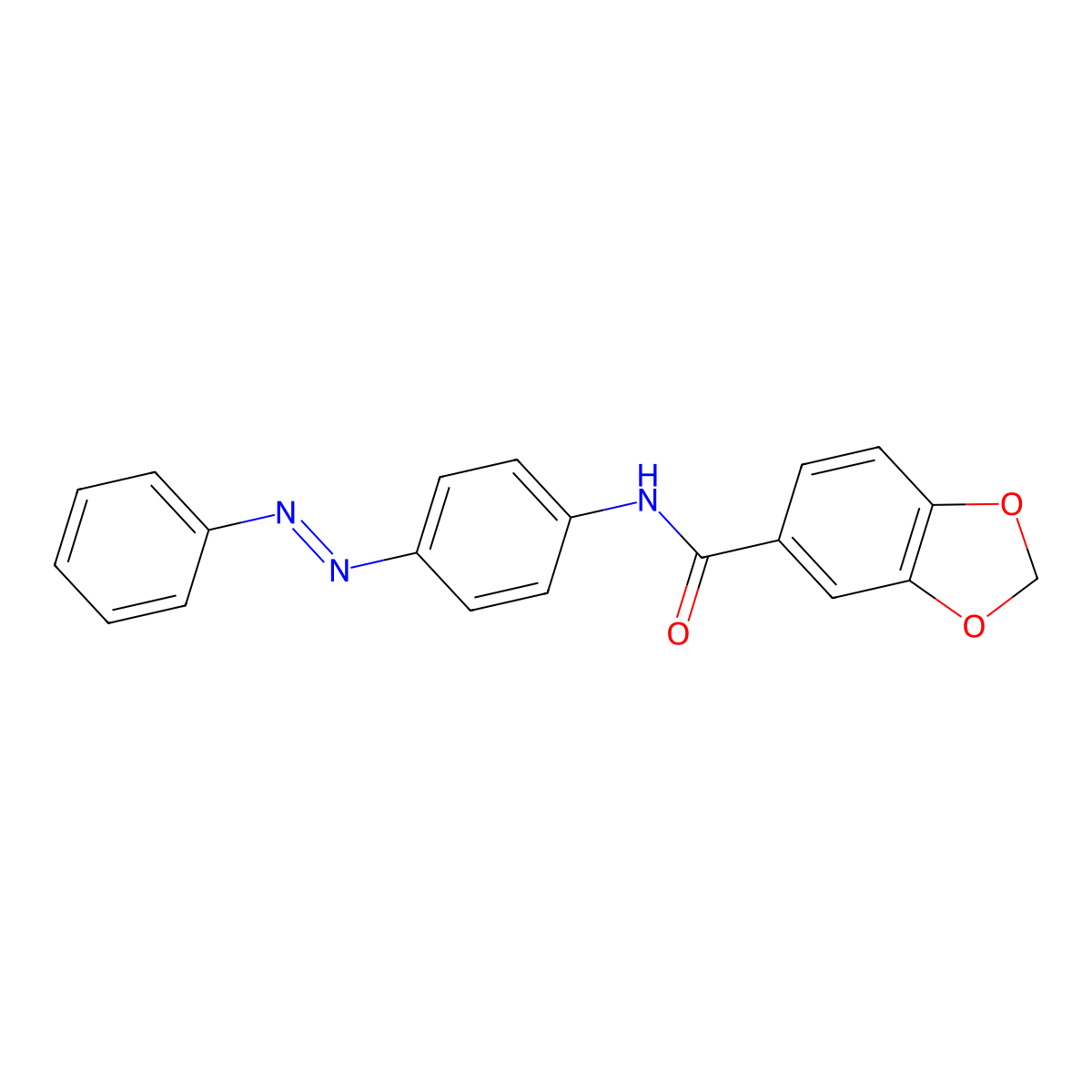 N-(4-phenyldiazenylphenyl)-1,3-benzodioxole-5-carboxamide molecular structure, CAS 418791-96-5