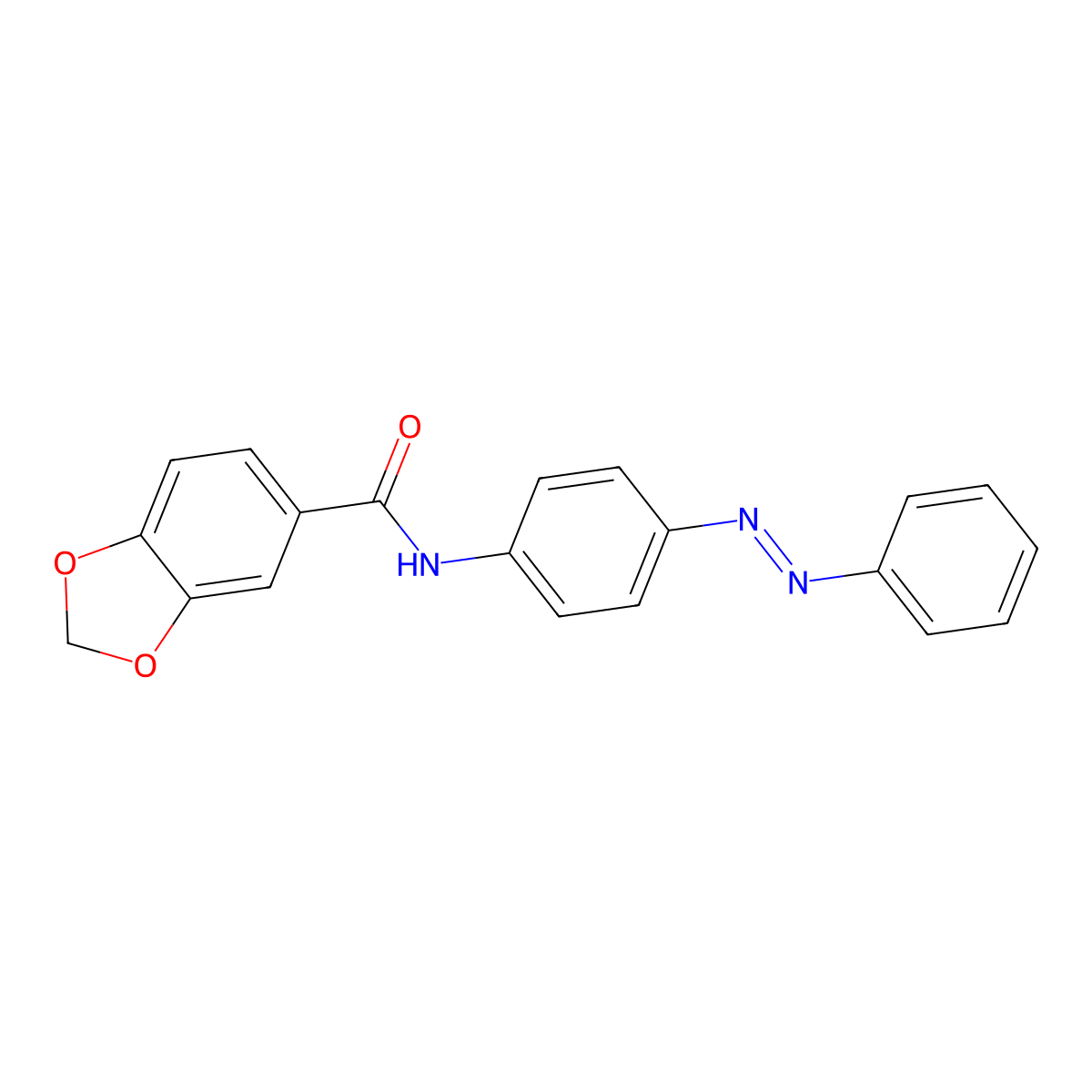 N-(4-phenyldiazenylphenyl)-1,3-benzodioxole-5-carboxamide molecular structure, CAS 418791-96-5