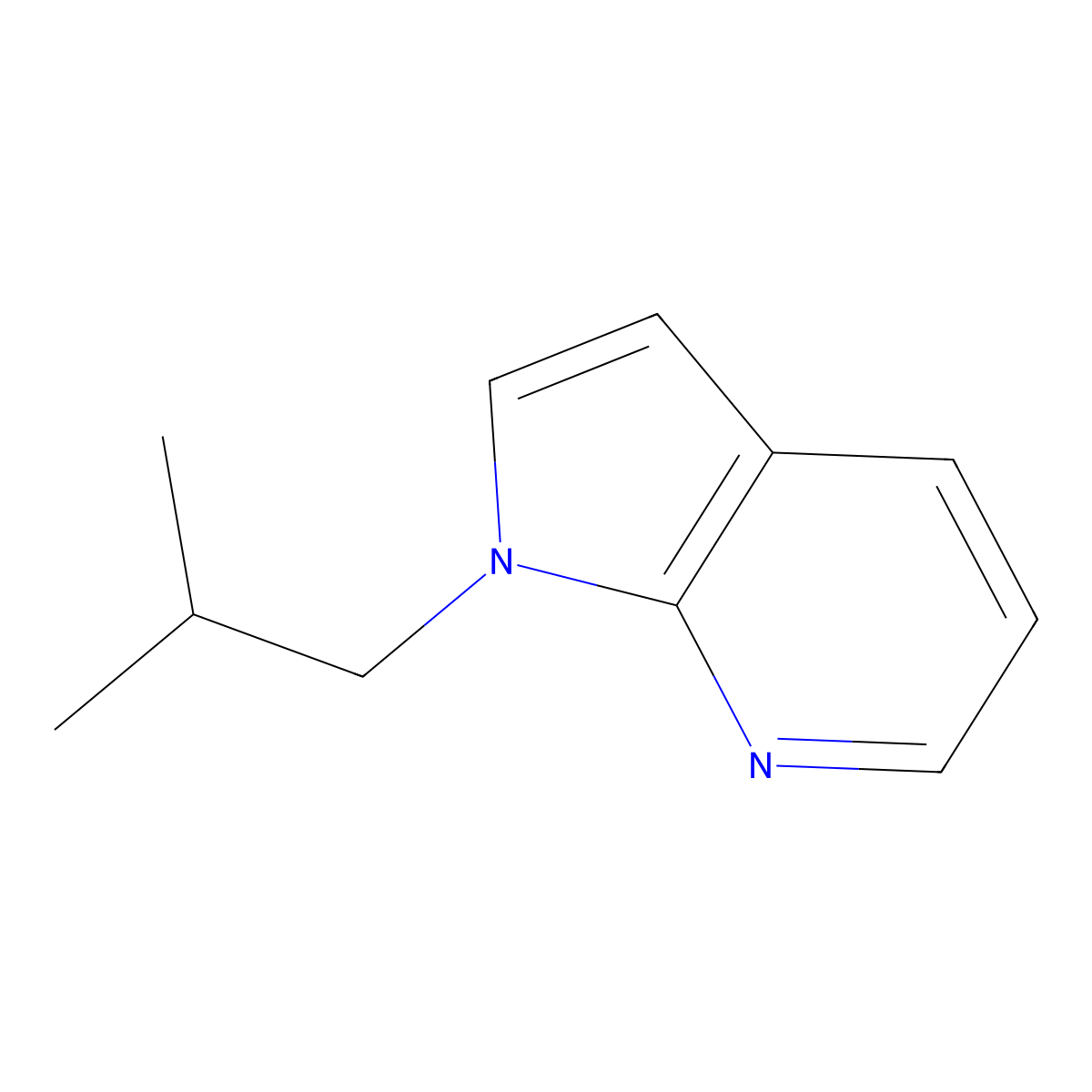 1H-Pyrrolo[2,3-b]pyridine, 1-(2-methylpropyl)- molecular structure, CAS 418795-24-1