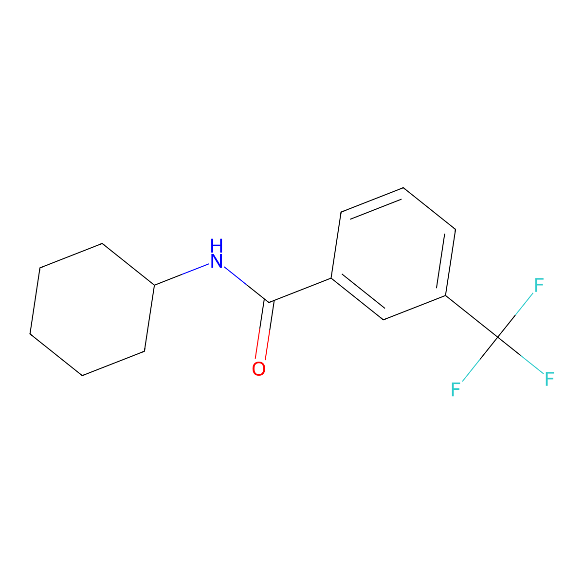 N-cyclohexyl-3-(trifluoromethyl)benzamide molecular structure, CAS 418795-69-4