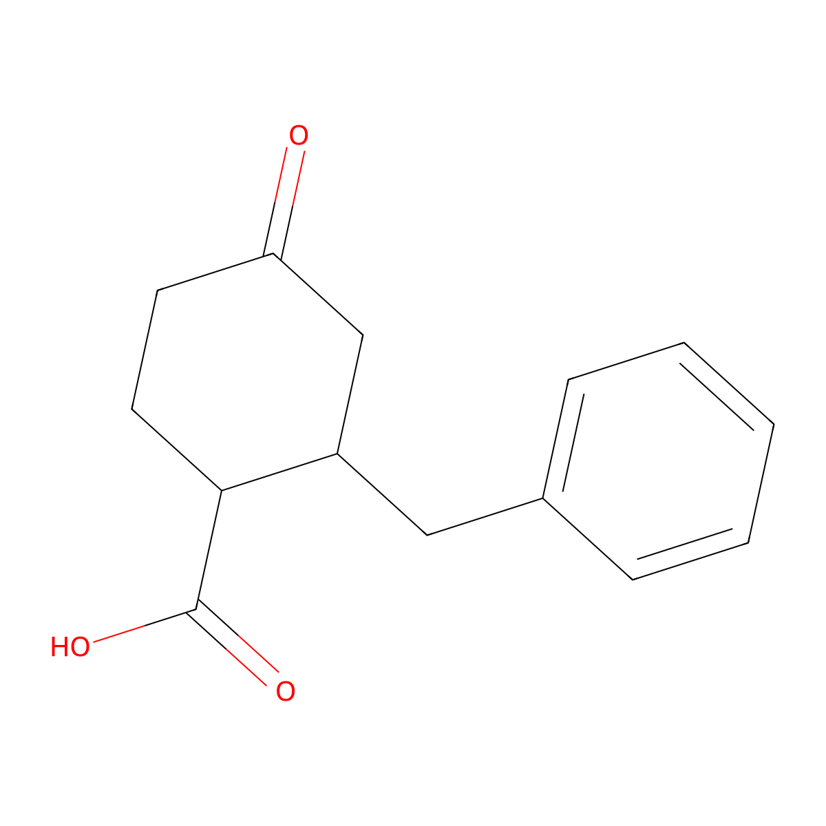 2-Benzyl-4-oxo-cyclohexanecarboxylic acid molecular structure, CAS 418797-33-8