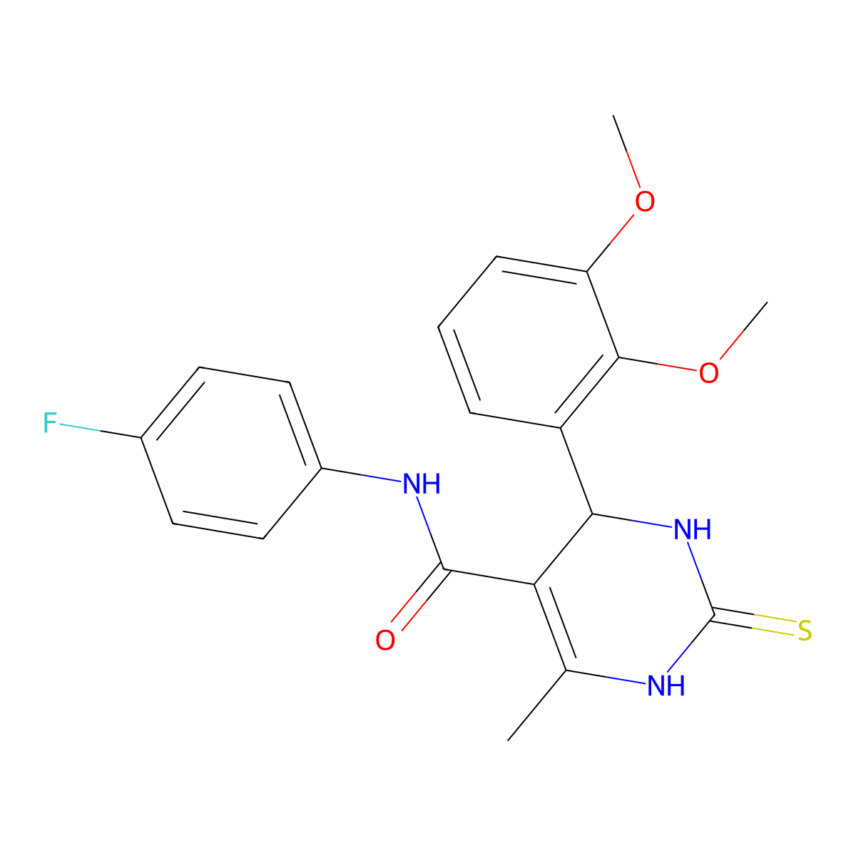4-(2,3-dimethoxyphenyl)-N-(4-fluorophenyl)-6-methyl-2-thioxo-1,2,3,4-tetrahydropyrimidine-5-carboxamide molecular structure, CAS 418797-80-5