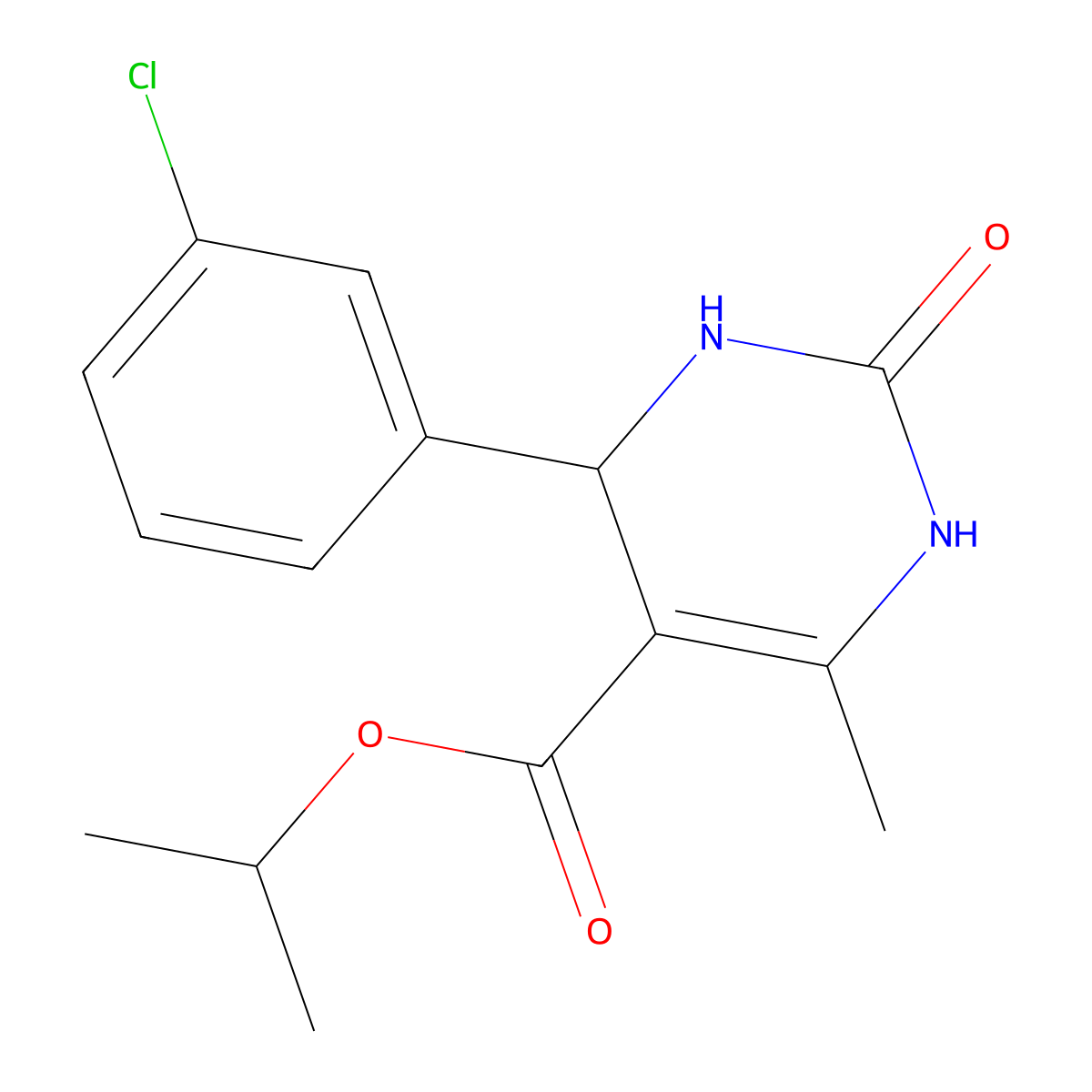Propan-2-yl 4-(3-chlorophenyl)-6-methyl-2-oxo-1,2,3,4-tetrahydropyrimidine-5-carboxylate molecular structure, CAS 418797-94-1