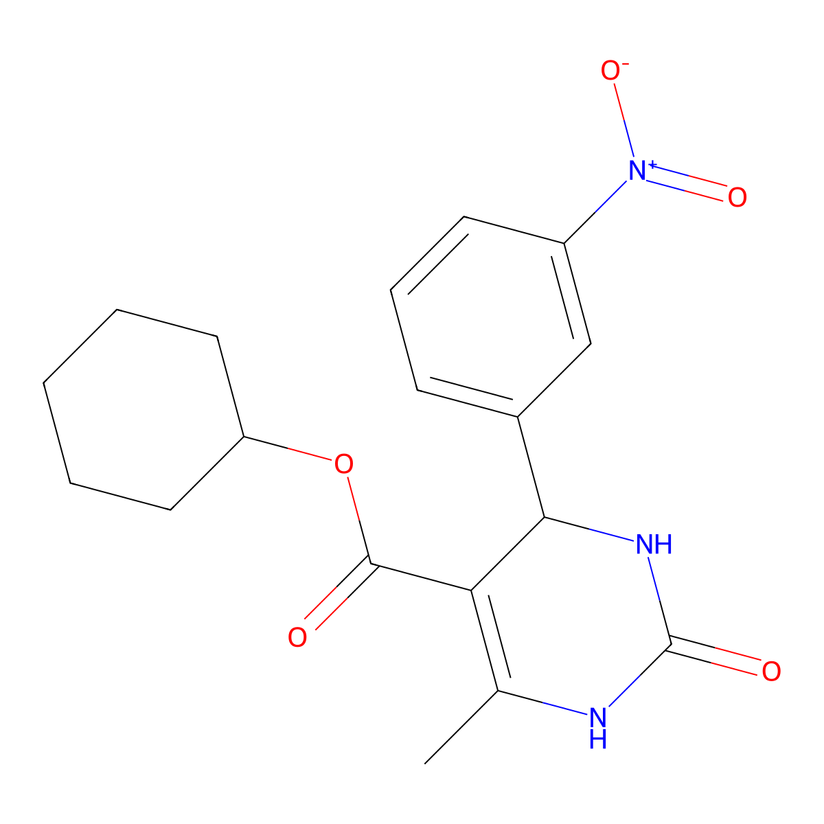 Cyclohexyl 6-methyl-4-(3-nitrophenyl)-2-oxo-1,2,3,4-tetrahydropyrimidine-5-carboxylate molecular structure, CAS 418798-00-2