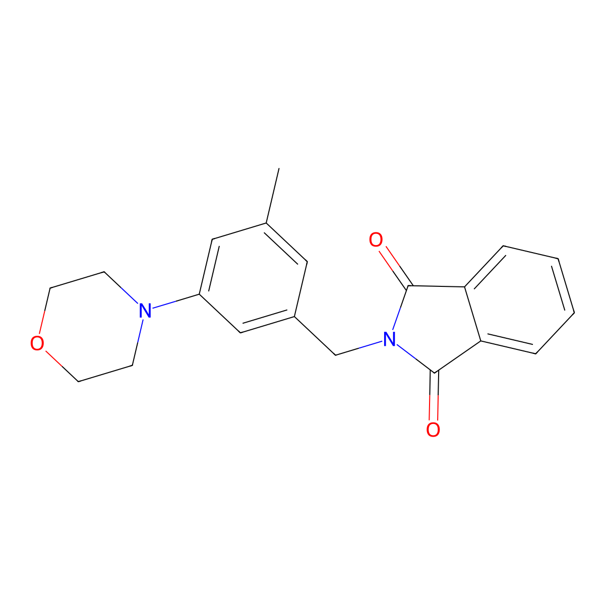 2-{[3-methyl-5-(morpholin-4-yl)phenyl]methyl}-2,3-dihydro-1H-isoindole-1,3-dione molecular structure, CAS 418798-33-1