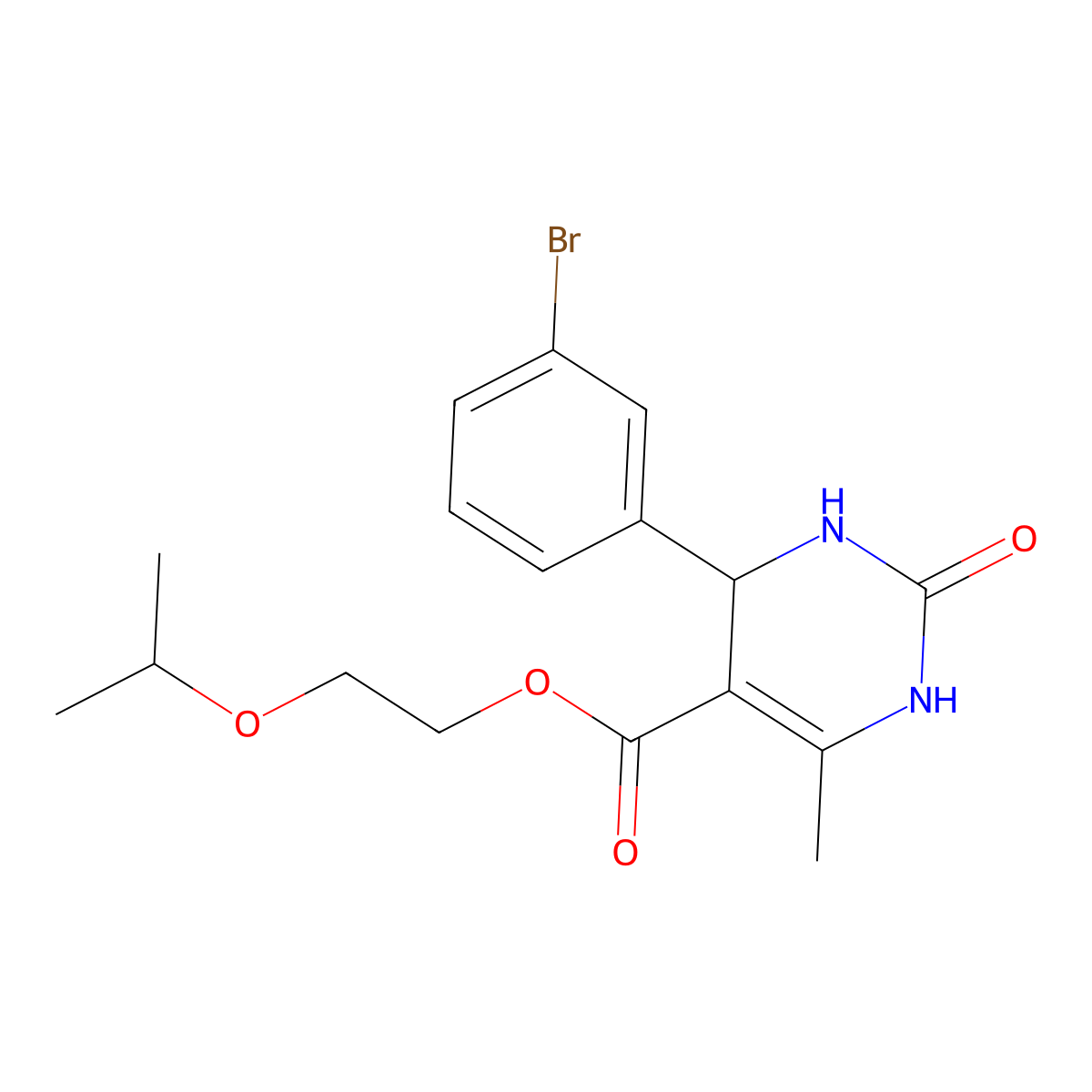 2-(Propan-2-yloxy)ethyl 4-(3-bromophenyl)-6-methyl-2-oxo-1,2,3,4-tetrahydropyrimidine-5-carboxylate molecular structure, CAS 418798-42-2