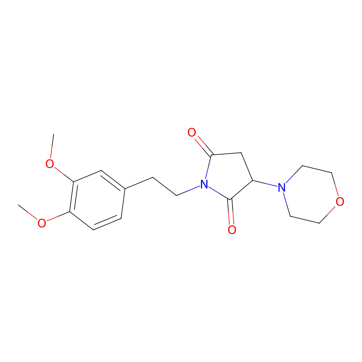 1-[2-(3,4-Dimethoxyphenyl)ethyl]-3-morpholin-4-ylpyrrolidine-2,5-dione molecular structure, CAS 418798-73-9