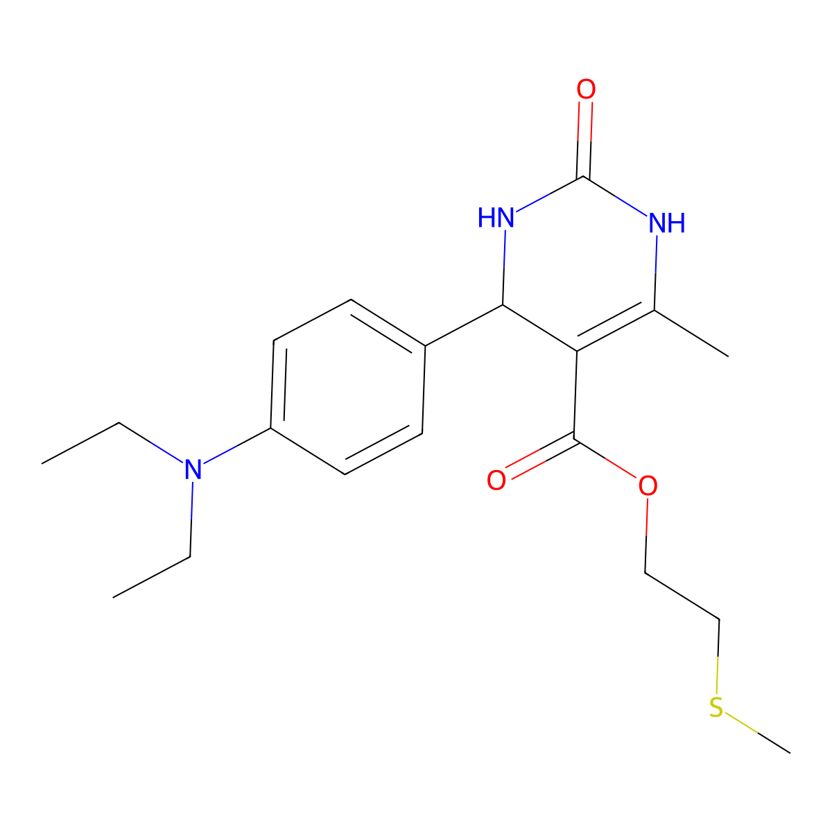 2-(Methylsulfanyl)ethyl 4-[4-(diethylamino)phenyl]-6-methyl-2-oxo-1,2,3,4-tetrahydropyrimidine-5-carboxylate molecular structure, CAS 418798-82-0