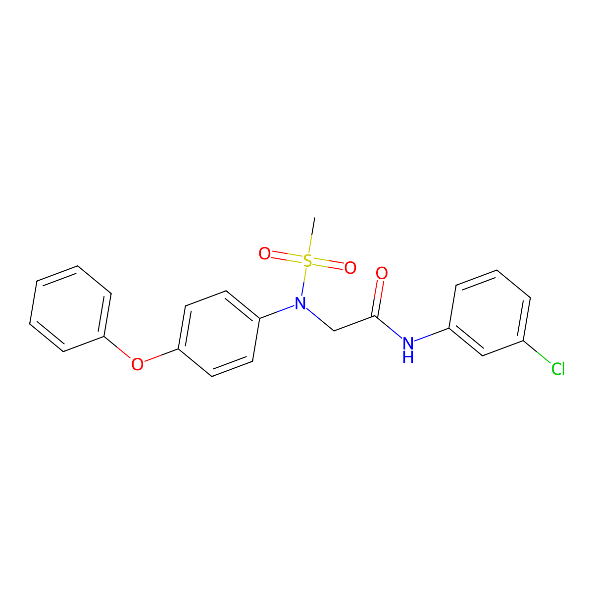 N-(3-chlorophenyl)-2-(N-methylsulfonyl-4-phenoxyanilino)acetamide molecular structure, CAS 418798-83-1