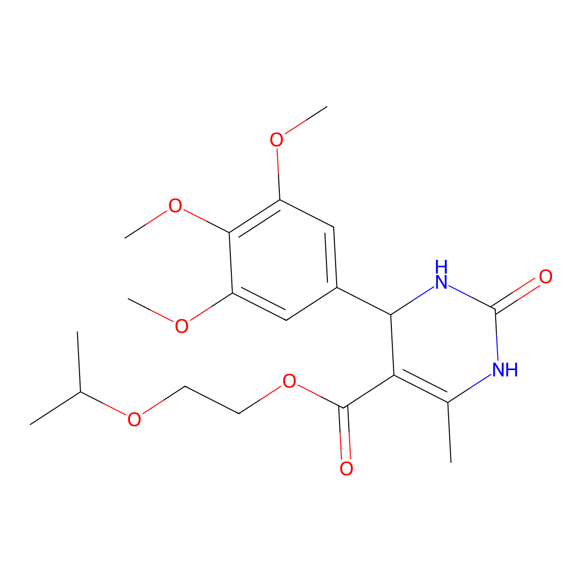 2-(Propan-2-yloxy)ethyl 6-methyl-2-oxo-4-(3,4,5-trimethoxyphenyl)-1,2,3,4-tetrahydropyrimidine-5-carboxylate molecular structure, CAS 418798-86-4