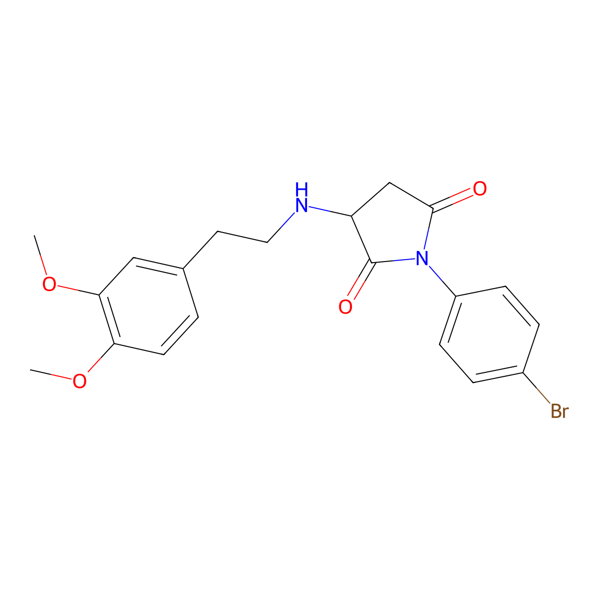 1-(4-Bromophenyl)-3-{[2-(3,4-dimethoxyphenyl)ethyl]amino}pyrrolidine-2,5-dione molecular structure, CAS 418798-91-1