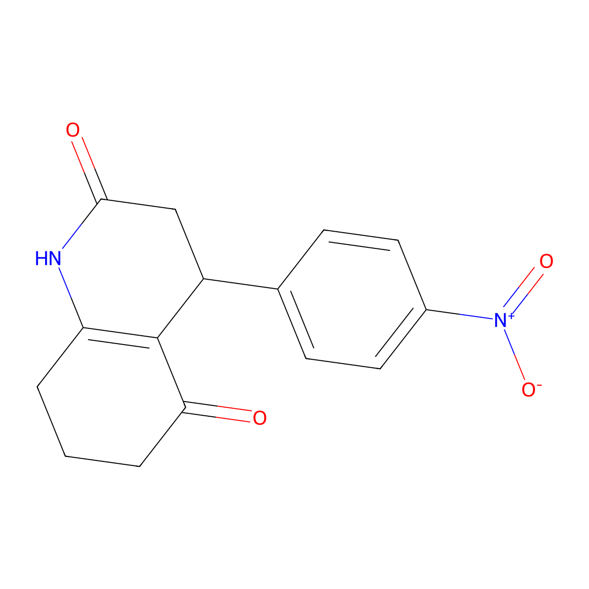 4-(4-Nitrophenyl)-1,3,4,6,7,8-hexahydroquinoline-2,5-dione molecular structure, CAS 418798-96-6