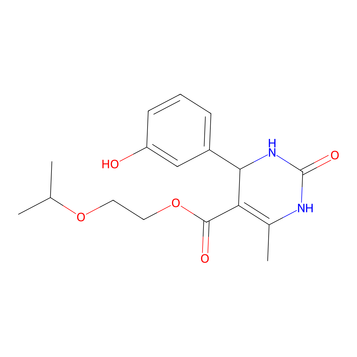 2-(Propan-2-yloxy)ethyl 4-(3-hydroxyphenyl)-6-methyl-2-oxo-1,2,3,4-tetrahydropyrimidine-5-carboxylate molecular structure, CAS 418799-10-7